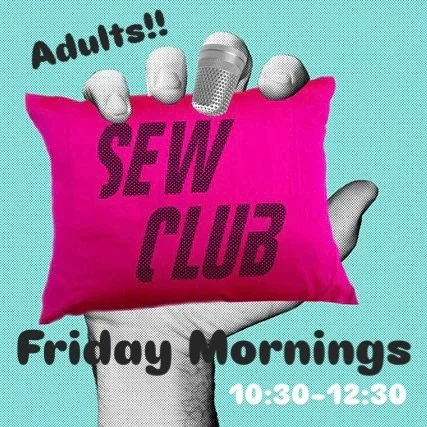 Whether you’re a beginner or just wanting to hang with a group of like-minded crafters to inspire and motivate, Friday Sew Club is for you! 
This is not a class, please come with a project and fabric/notions.  We will be here with machines if