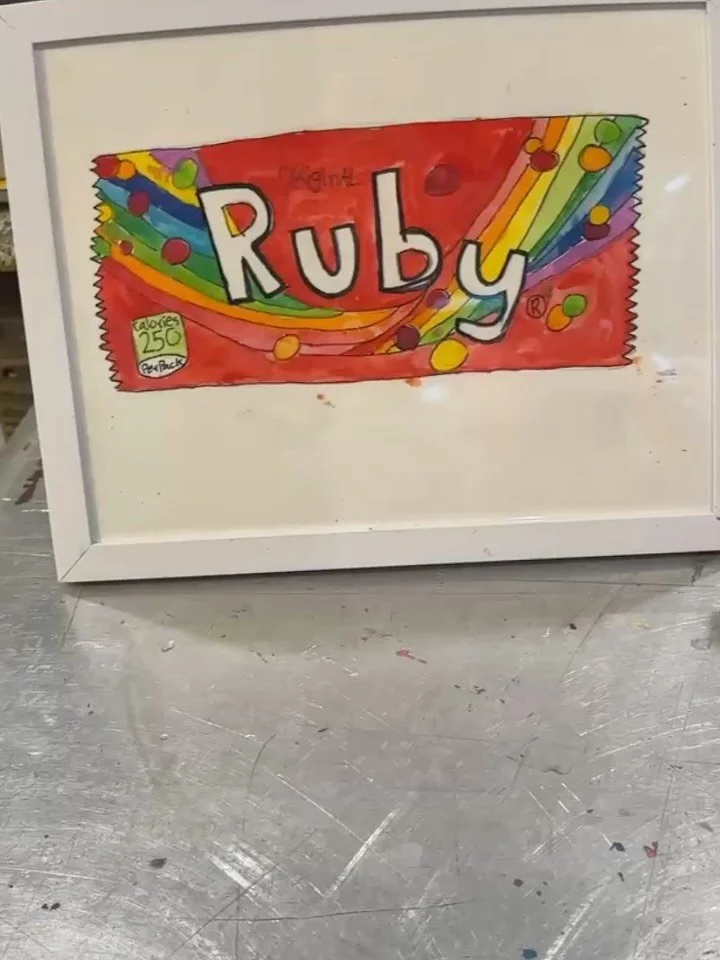 Candy Name Graphic work done by our afterschool kids ages 9-12yrs #afterschoolartclasses #sananselmo #candywrapper