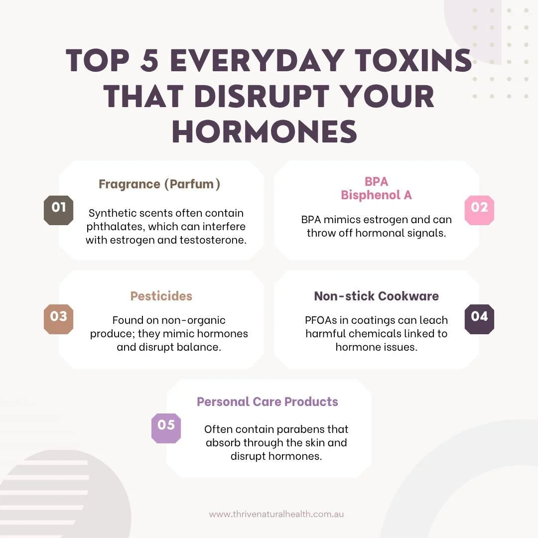 🚫 Top 5 Everyday Toxins That Disrupt Your Hormones ⚠️

Your hormones are whispers of balance in the body&mdash;but modern life is loud. 😮&zwj;💨 From skincare to storage containers, hidden hormone disruptors are everywhere. Here are 5 common culpri