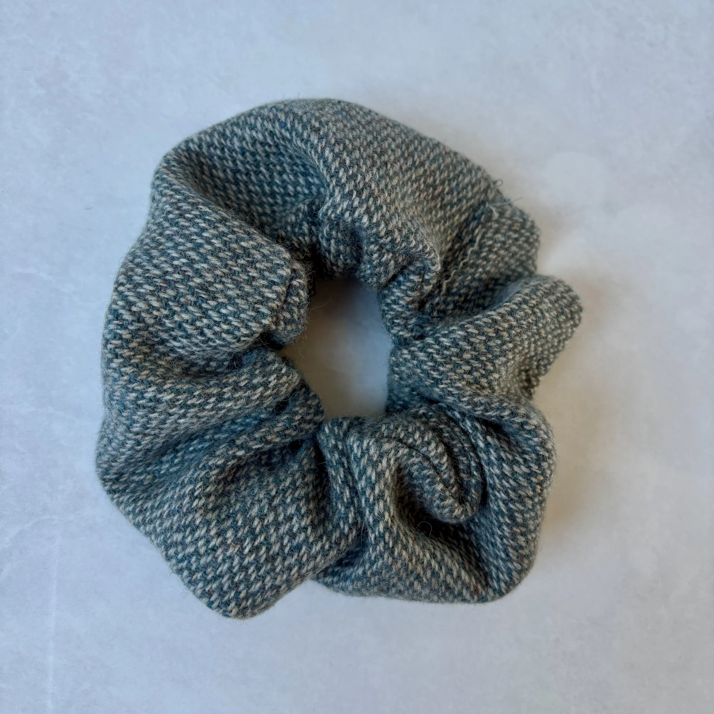 Duck Egg Tweed Hair Scrunchie
