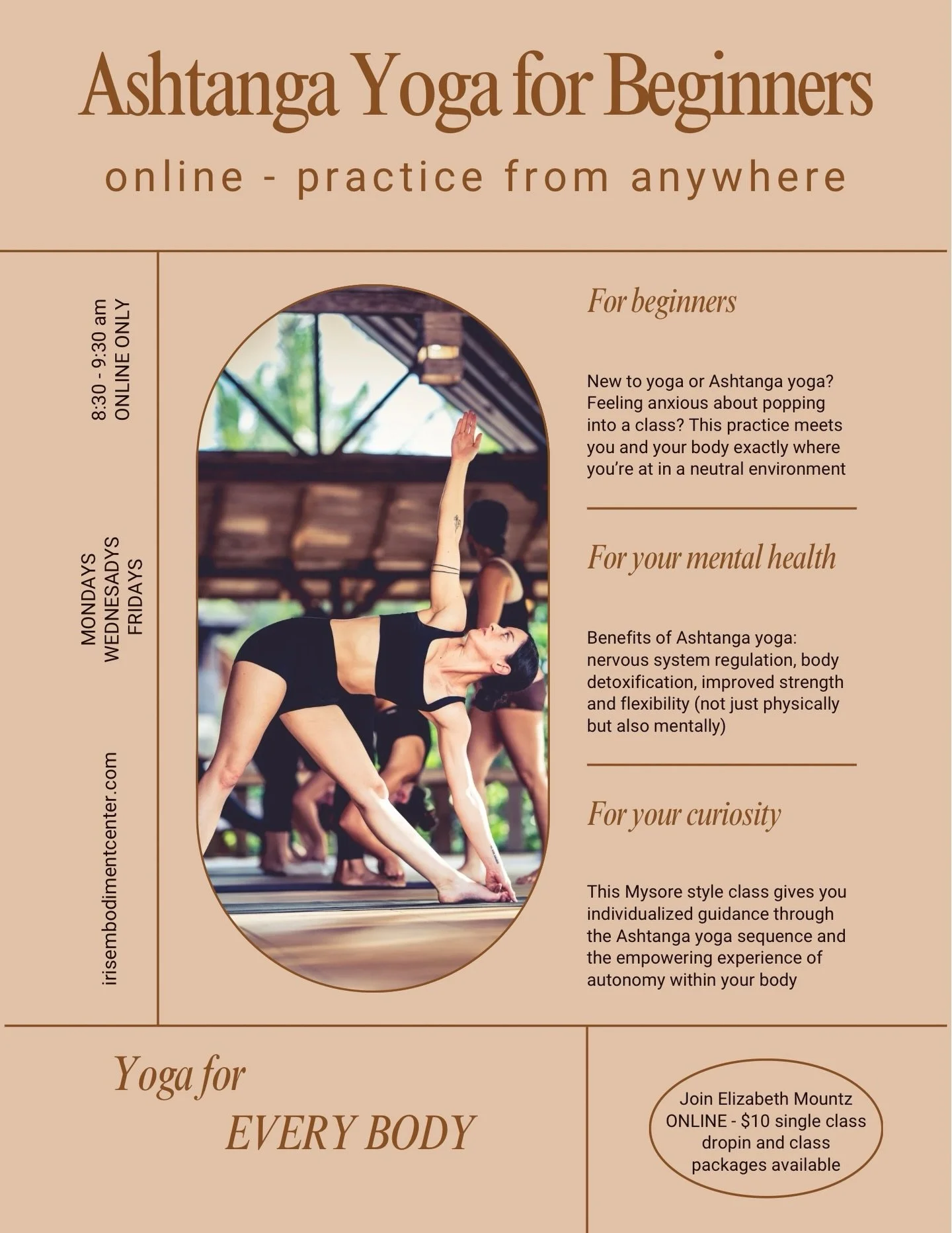 ✨ NEW CLASS ALERT ✨ I&rsquo;ve been practicing Ashtanga yoga online for about 2 years now, and it truly has transformed my daily routine, my confidence, and my overall awareness off the mat. Ashtanga yoga can very much feel intimidating and unattaina