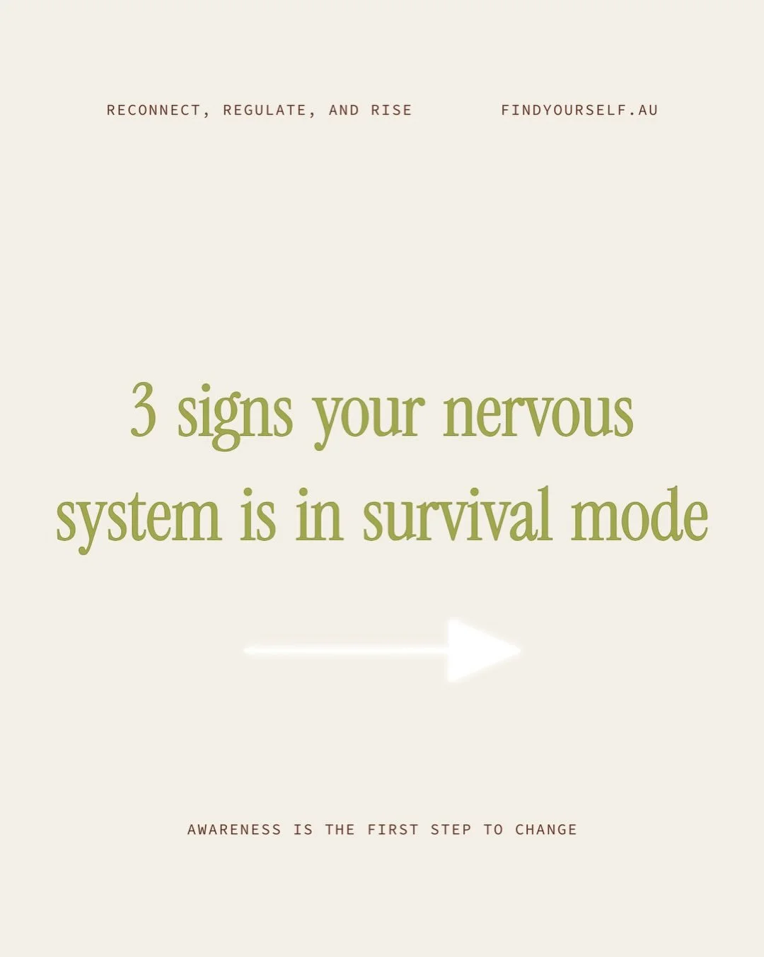 Do any of these 3 signs stand out to you or feel familiar? 

Awareness is key when we are making any change to our life!! You&rsquo;re not broken, you&rsquo;re in survival mode! 

If you&rsquo;re ready to start making a change, and start learning abo