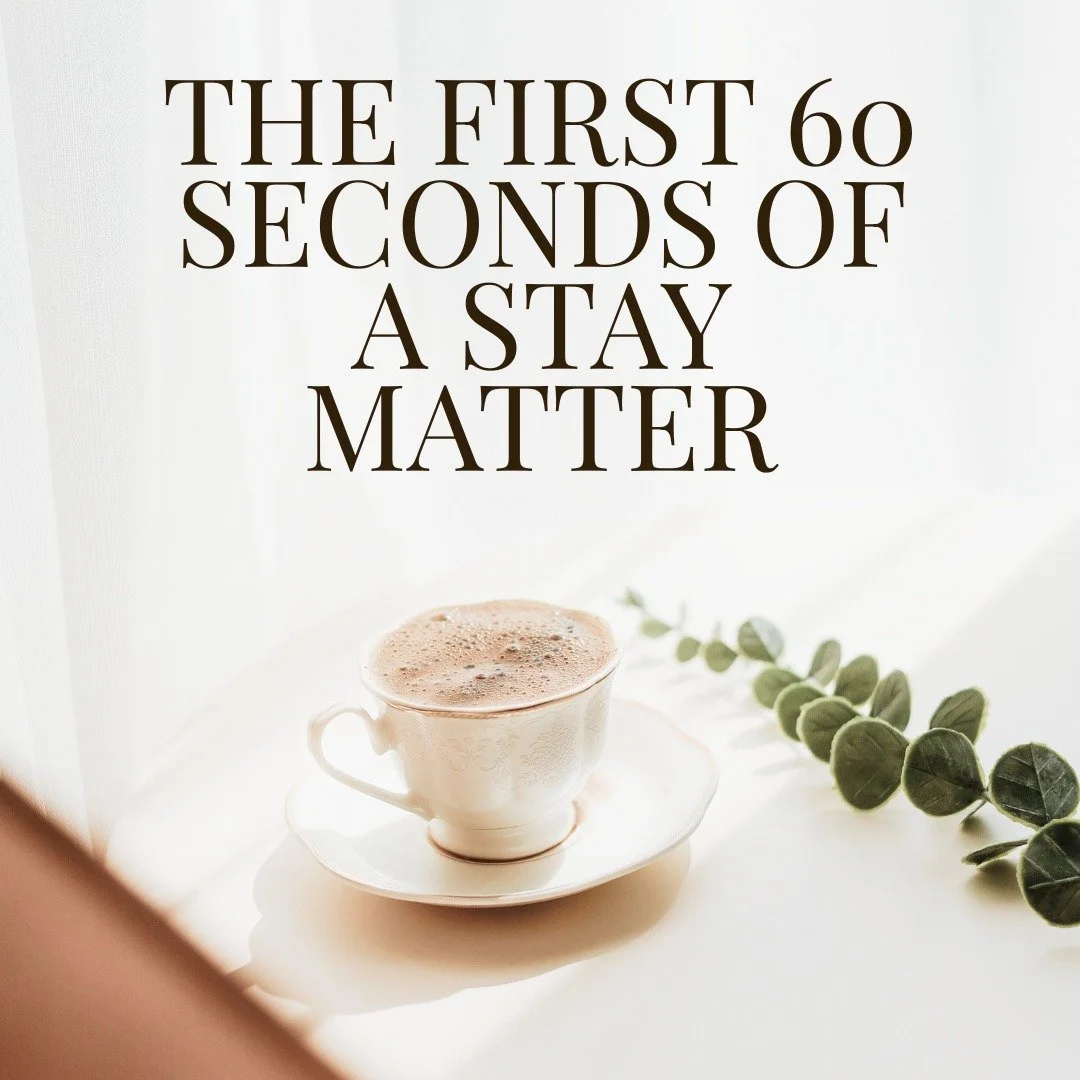 The first 60 seconds of a stay matter more than most hosts realize.

When guests walk in, they&rsquo;re not thinking about d&eacute;cor.

They&rsquo;re asking small, immediate questions:

Where do I put my bags?
Where do we gather?
Where do I sit dow
