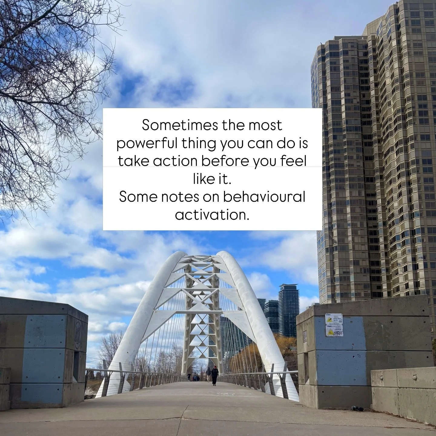 Behavioural activation isn&rsquo;t about forcing positivity!

It&rsquo;s gently interrupting the cycle of avoidance and closing that gap between knowing what to do and doing it. 

Small meaningful behaviours can gradually shift our mood,
build moment