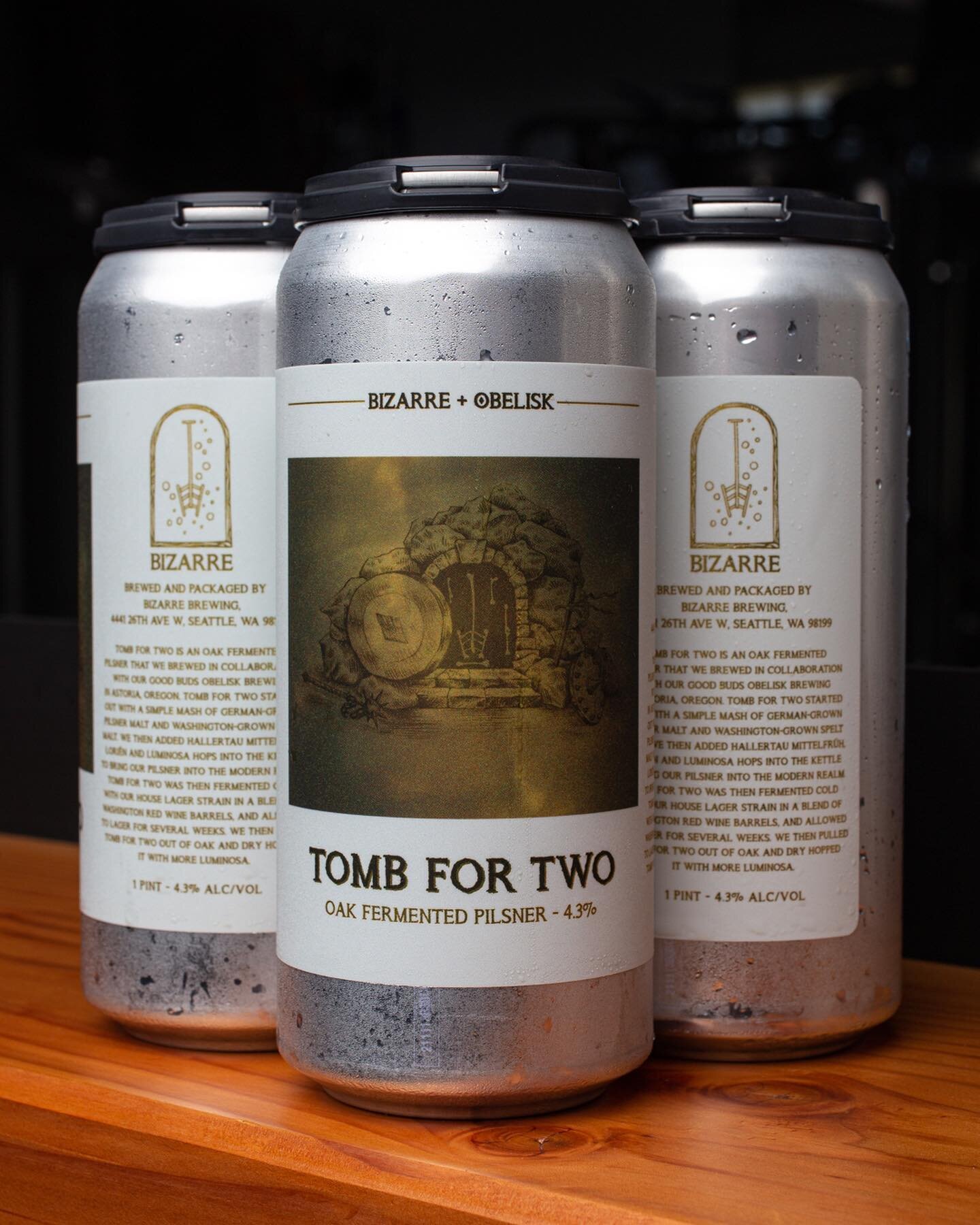 We&rsquo;re pleased to present Tomb for Two, our freshest collab on tap with our dear friends at Bizarre Brewing @bizarrebrewing in Seattle. Our two spots have a lot in common, especially an affinity for characterful yet low alcohol little beers. It 