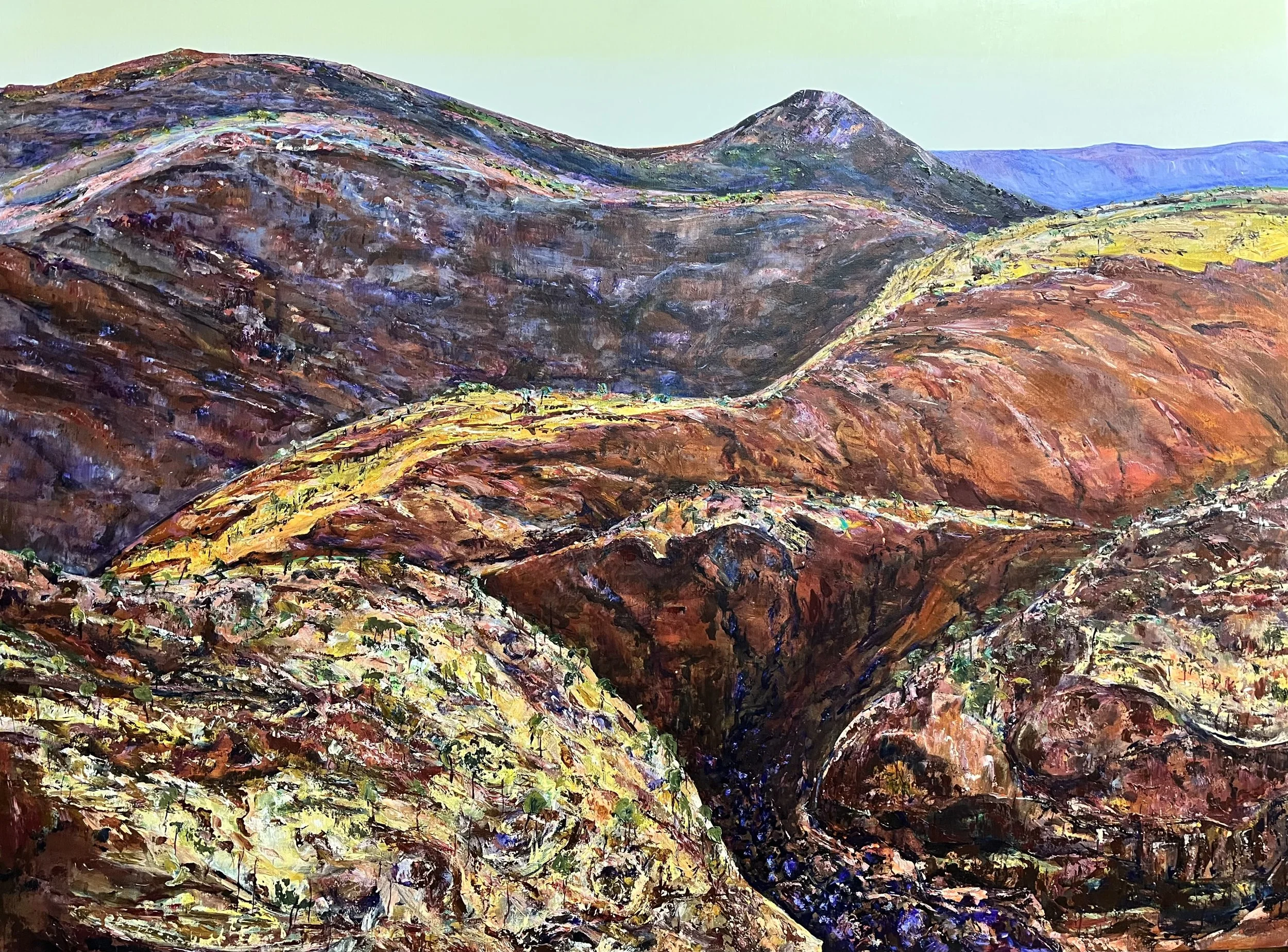Selwyn Range by Laurence Cummin.  Oil on Canvas. 92 x 122 cm SOLD