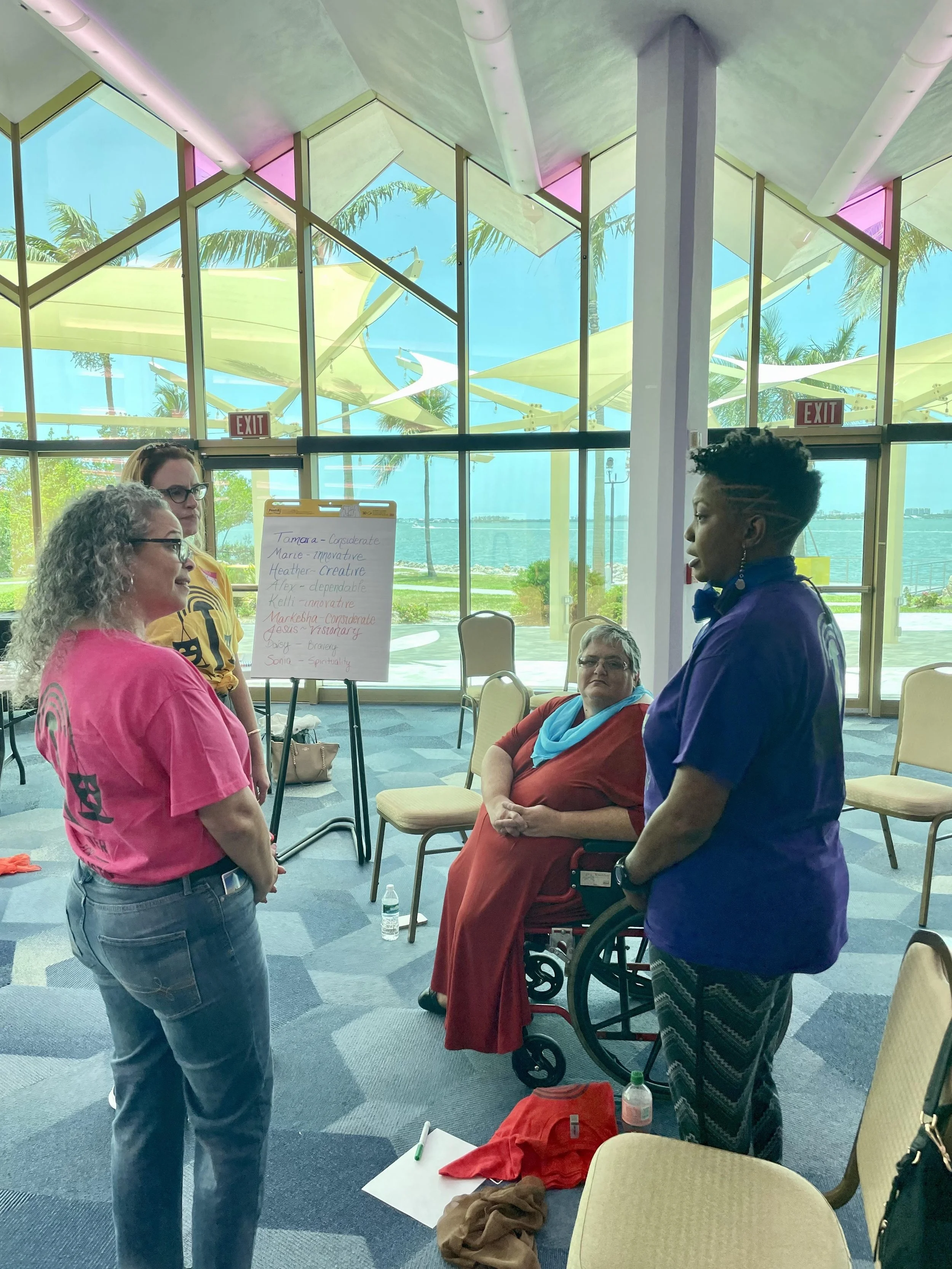 We shared our personal experiences and feelings in small groups.  We then channeled them into the community story.