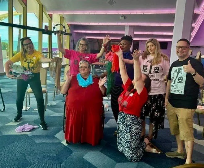 After doing some warm-up exercises, we used our bodies to sculpt what it would look like to thrive.