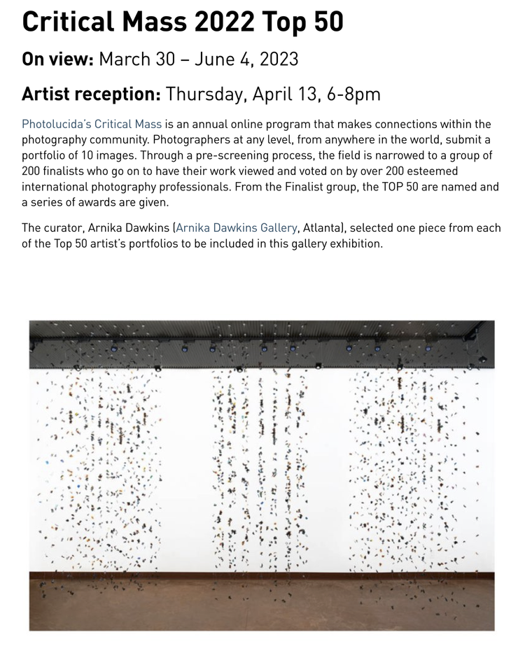 Imminent Existence Critical Mass 2022 Top 50 Exhibition</a>