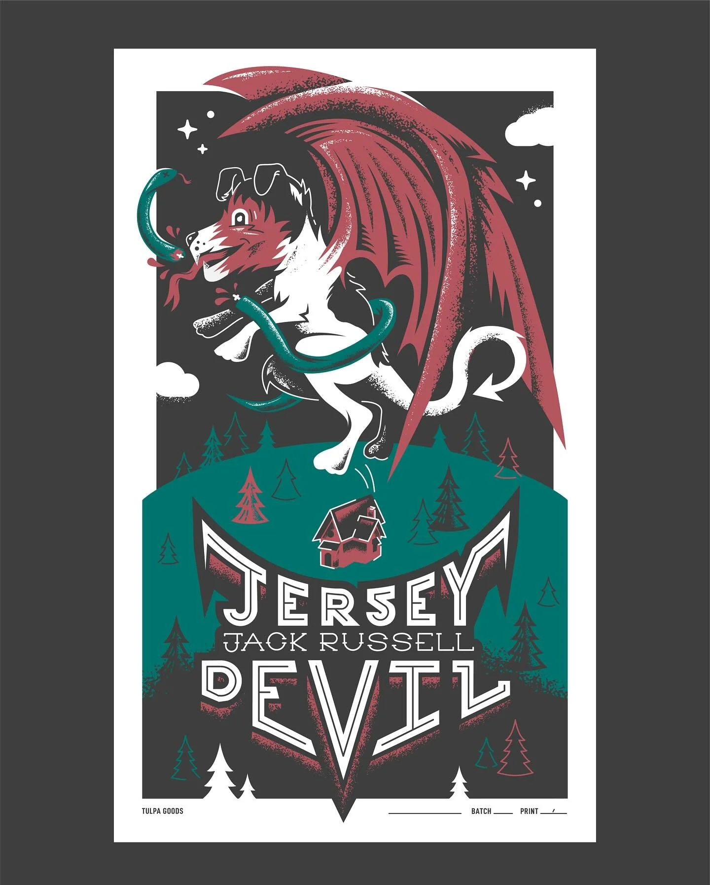 Repost: tweaked a few things on this 🤦🏻&zwj;♂️

Welp, while the world is burning around  me I thought I&rsquo;d go ahead and keep making weird art. This piece is inspired by the Jersey Devil combined with my late and great doggy Frankie, may he res