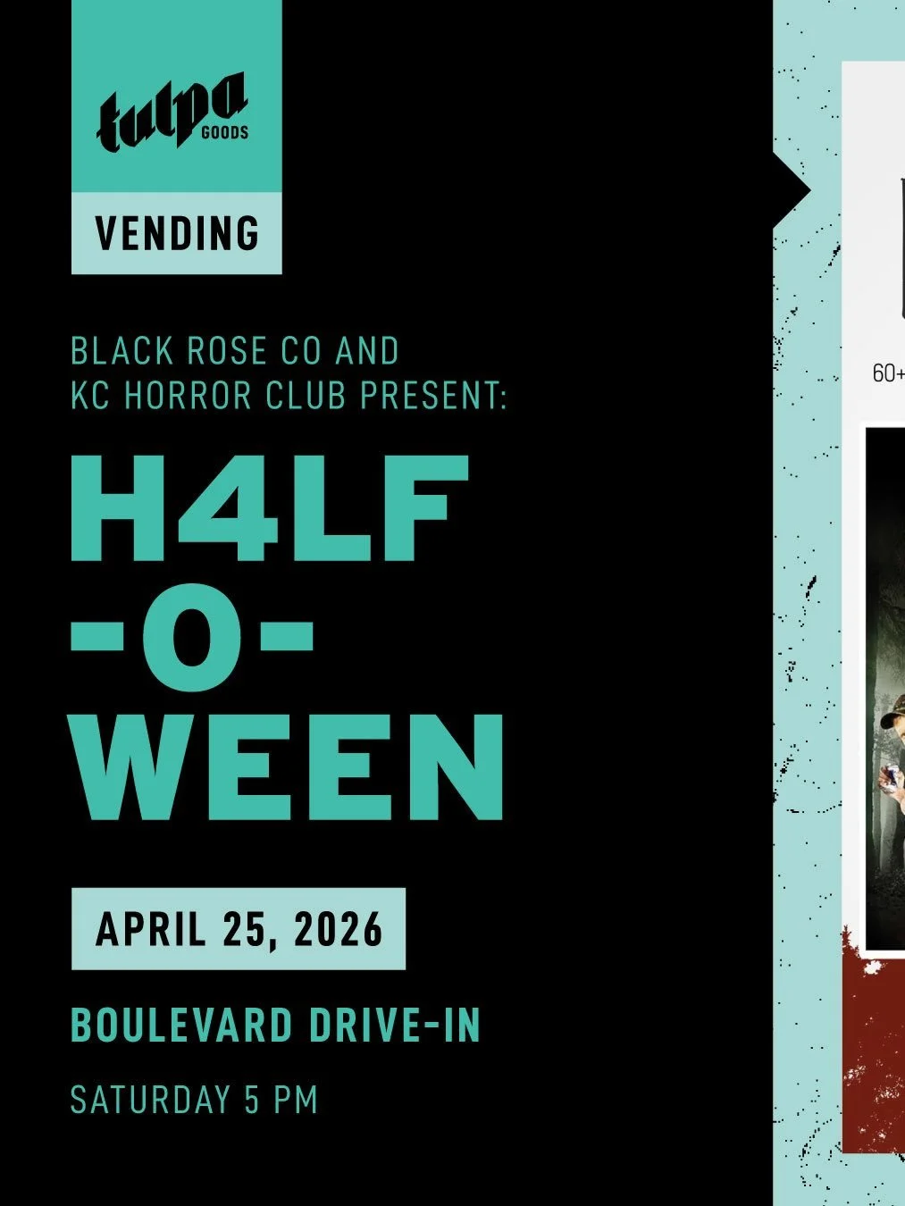 This weekend! I can&rsquo;t wait to get out there with @blackrosekc and @horrorclubkc and watch these great movies with my friends! 

If it&rsquo;s been a while since you&rsquo;ve seen me, come to my tent and check out my Brush with Dread series and 
