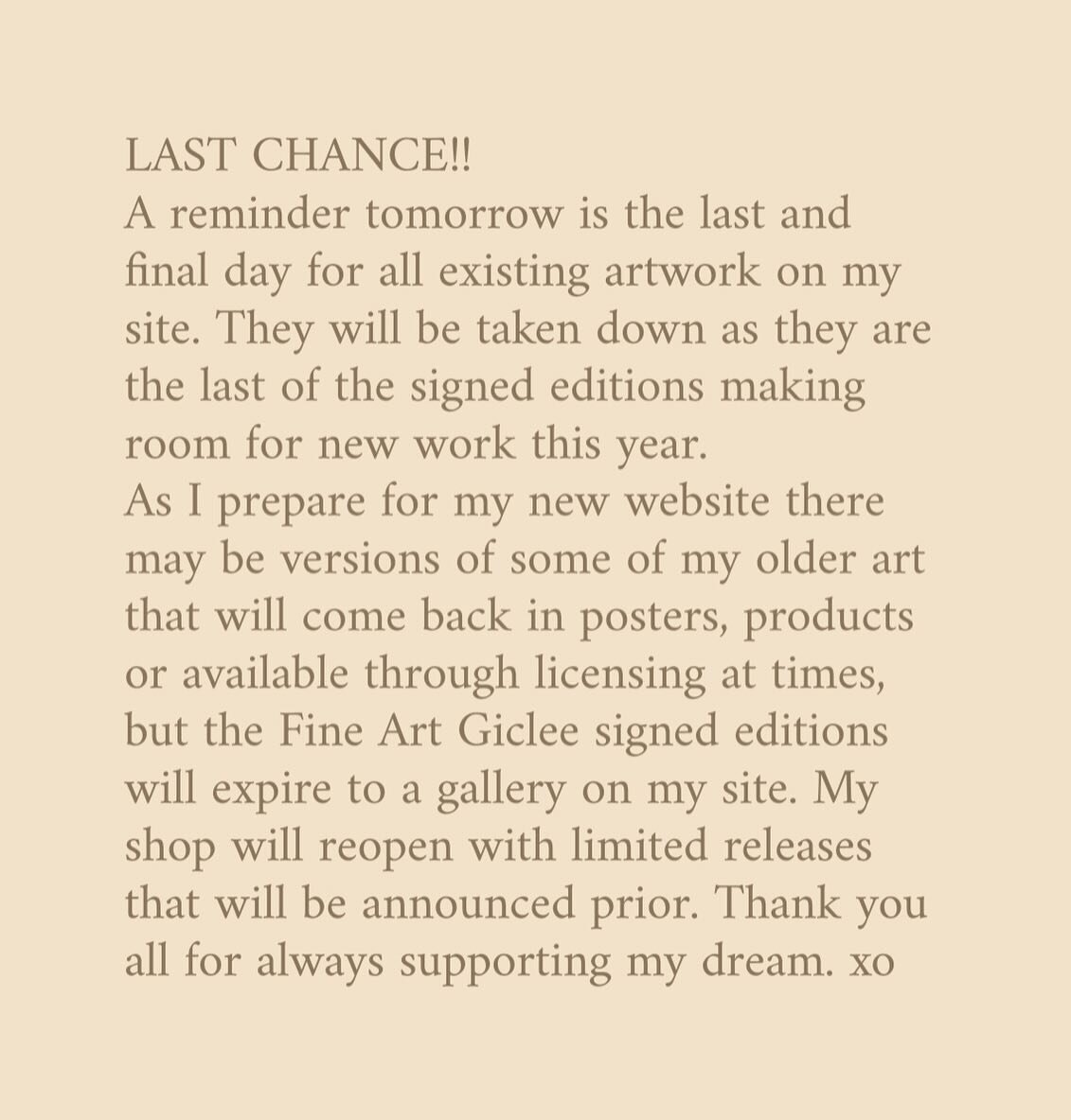 Last Chance! 🥹 www.leighviner.com all artwork leaving the shop tomorrow 1/4/24