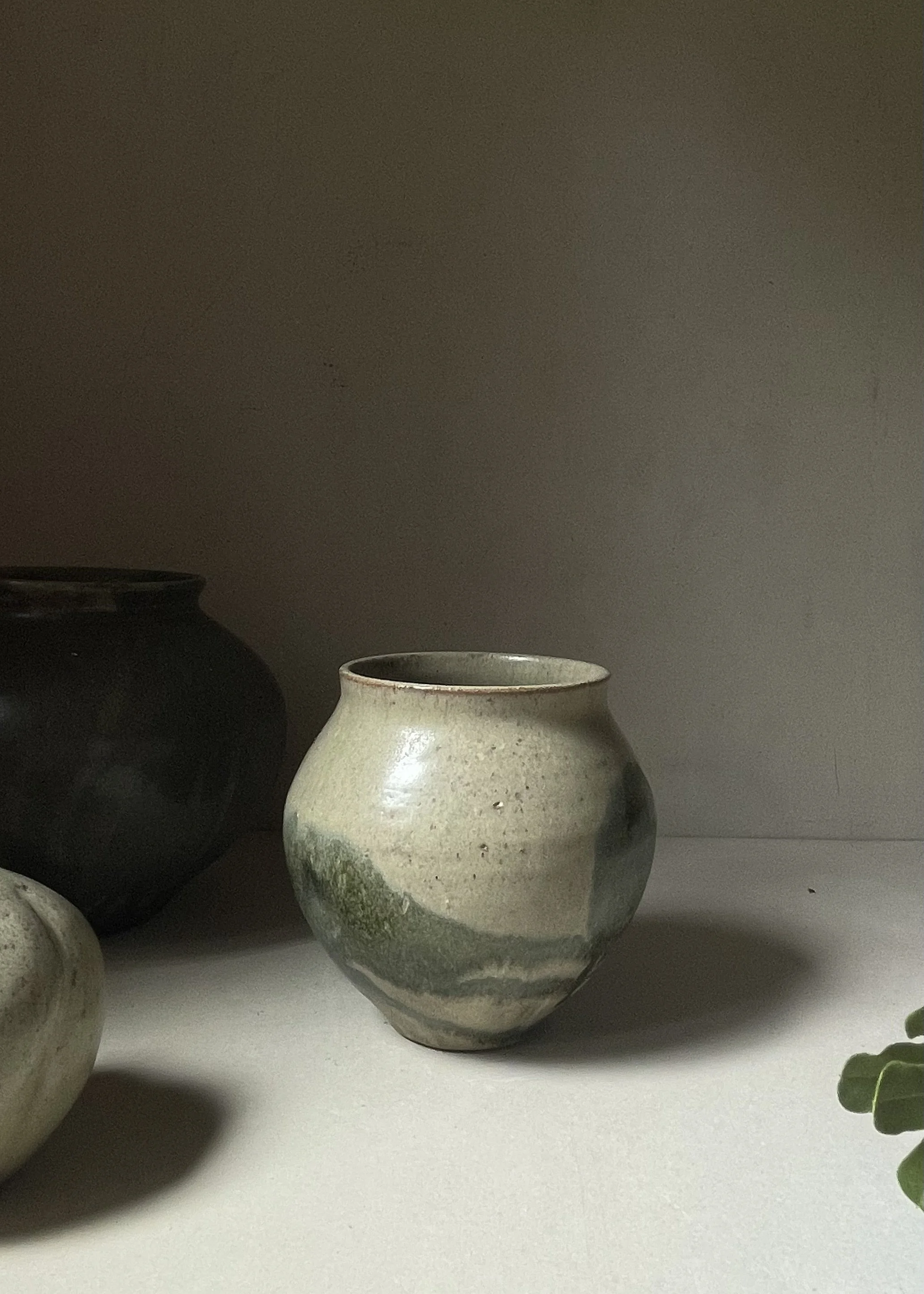 Round Belly Vase | Chai Charcoal