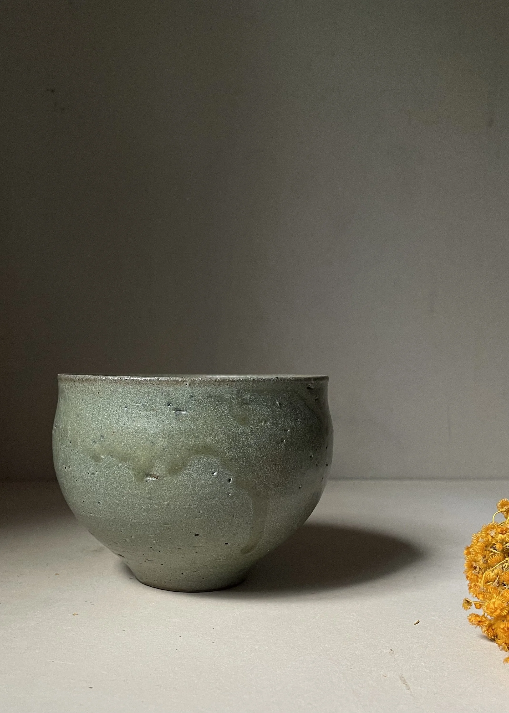 Round Ikebana Vase | Blue Drip