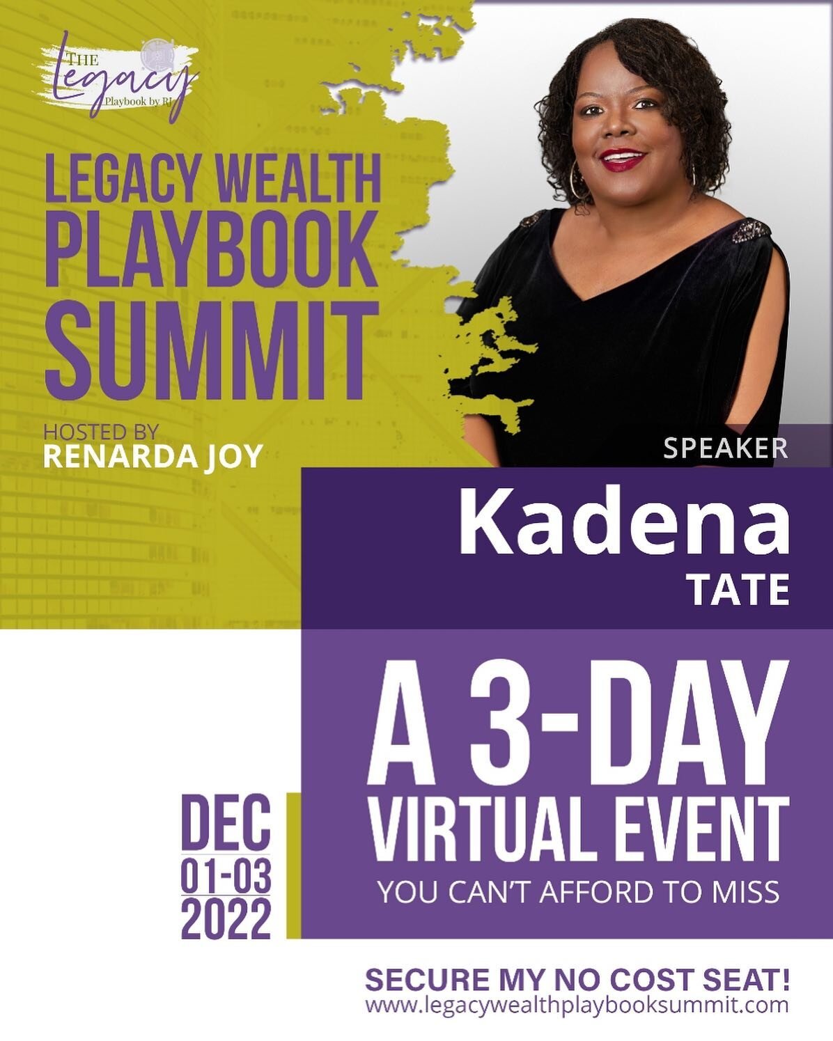 IT&rsquo;S DECEMBER 2nd!

Where will you be?

On your mark, get set.... oh, wait! 

Inhale some exciting air as we welcome you to join us TODAY at The Legacy Wealth Playbook Summit.

The Legacy Wealth Playbook Summit isn't just focused on wealth crea