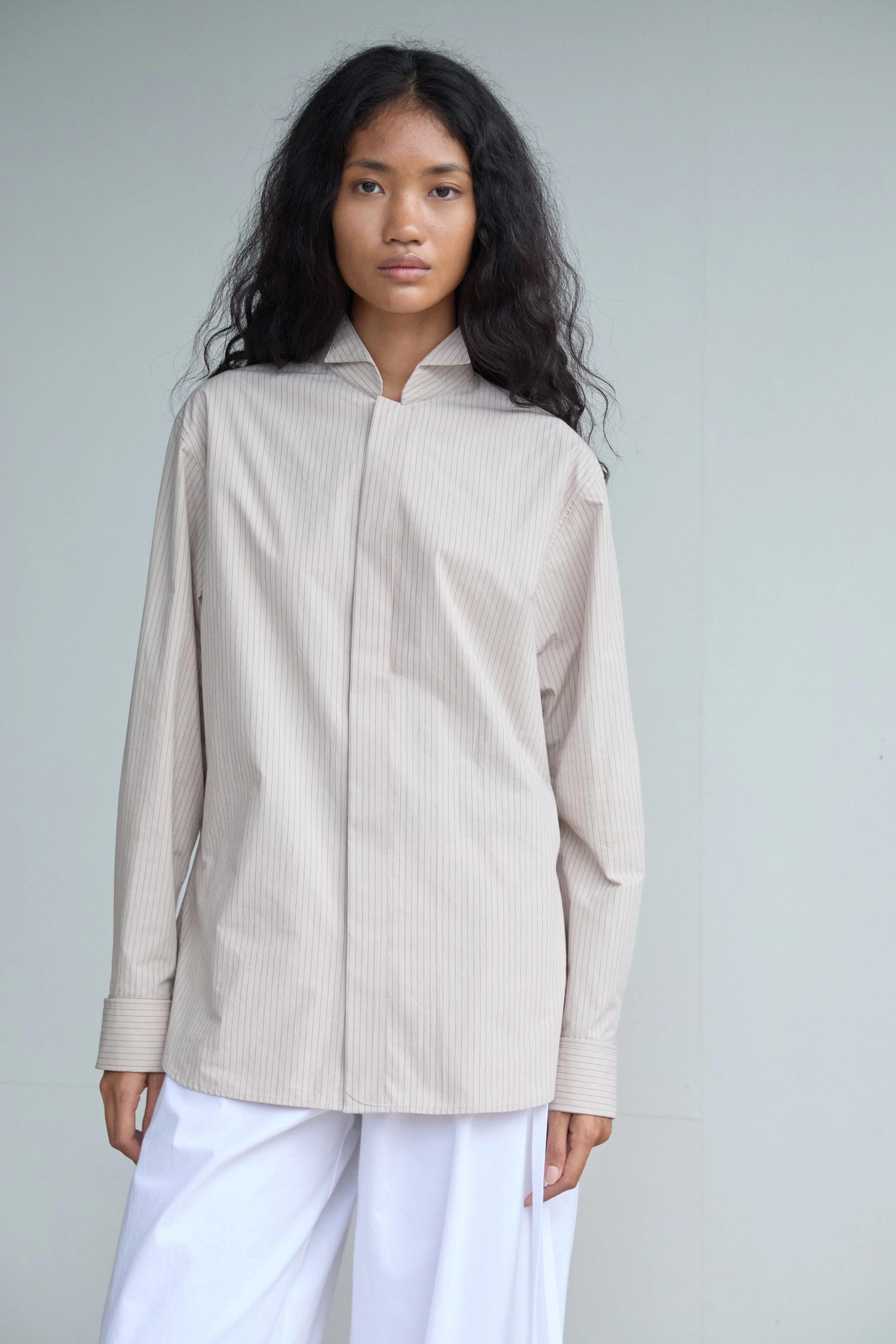 Serge Wingtip Collar Shirt