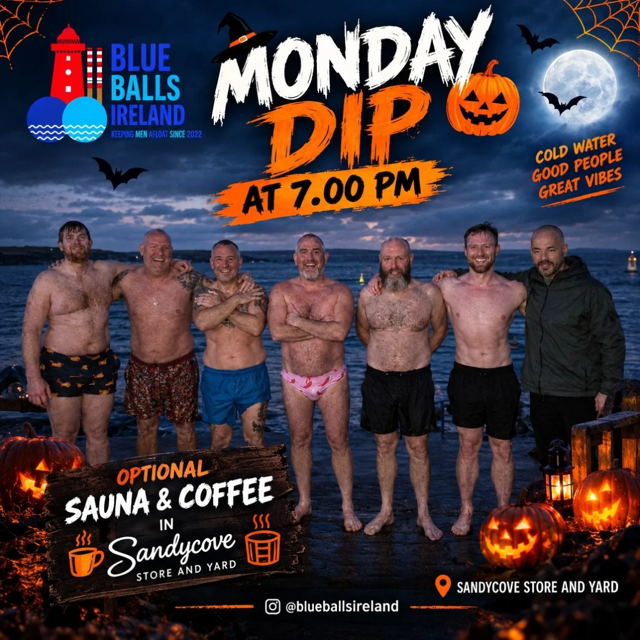 Hope to see a few of you for our Bank Holiday dip tonight. Start the week off right. Pre dip run at 6.15