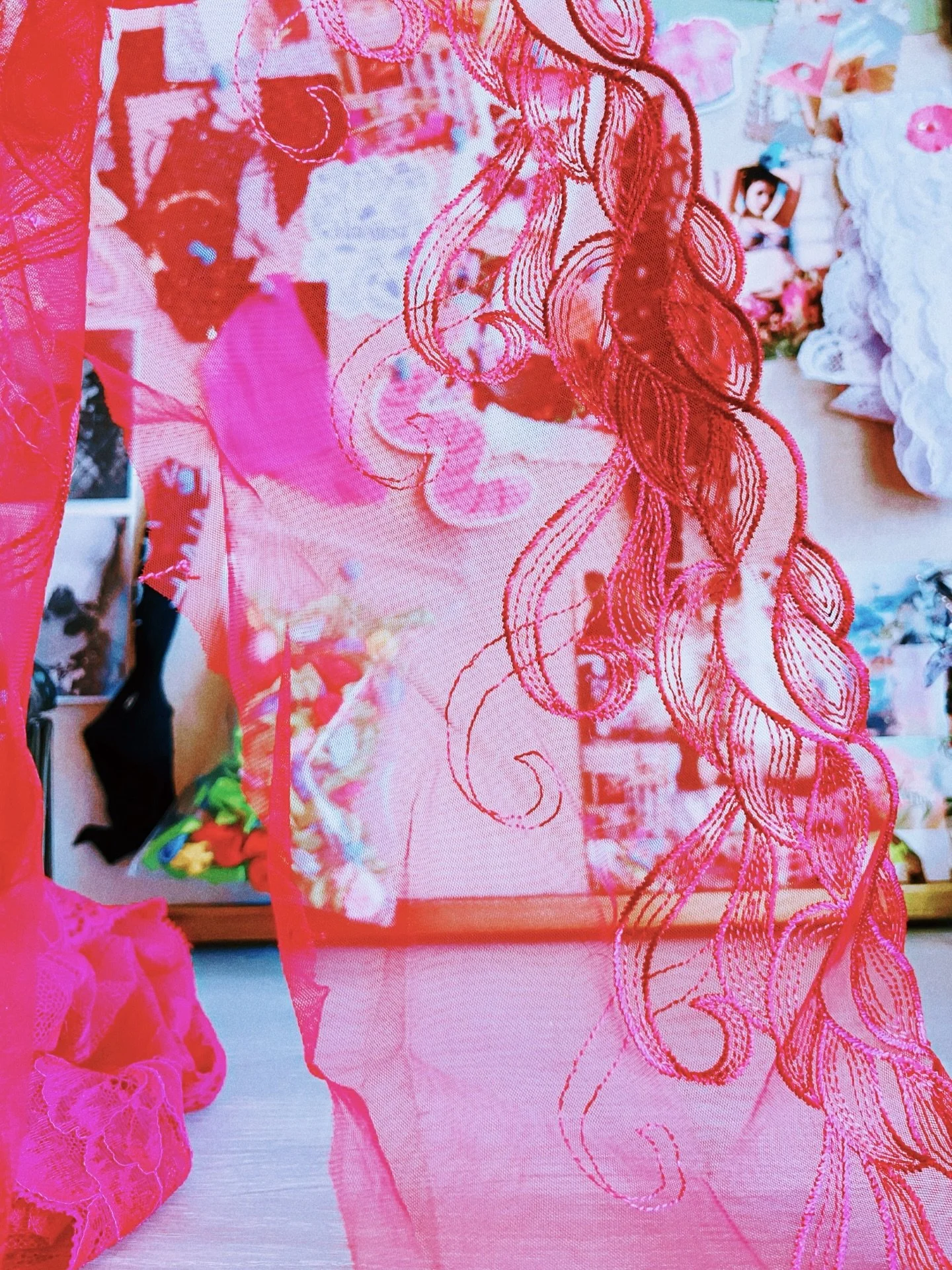 Of rose petals and thorns, I begin again. 🥀🌸 A sneak peek at the fabrics I&rsquo;ll be using to create my next collection 🫶🏼 solid knits, scalloped lace, sheer mesh, rich textures, prints, vintage gems, and thoughtfully upcycled pieces. ✂️

This 