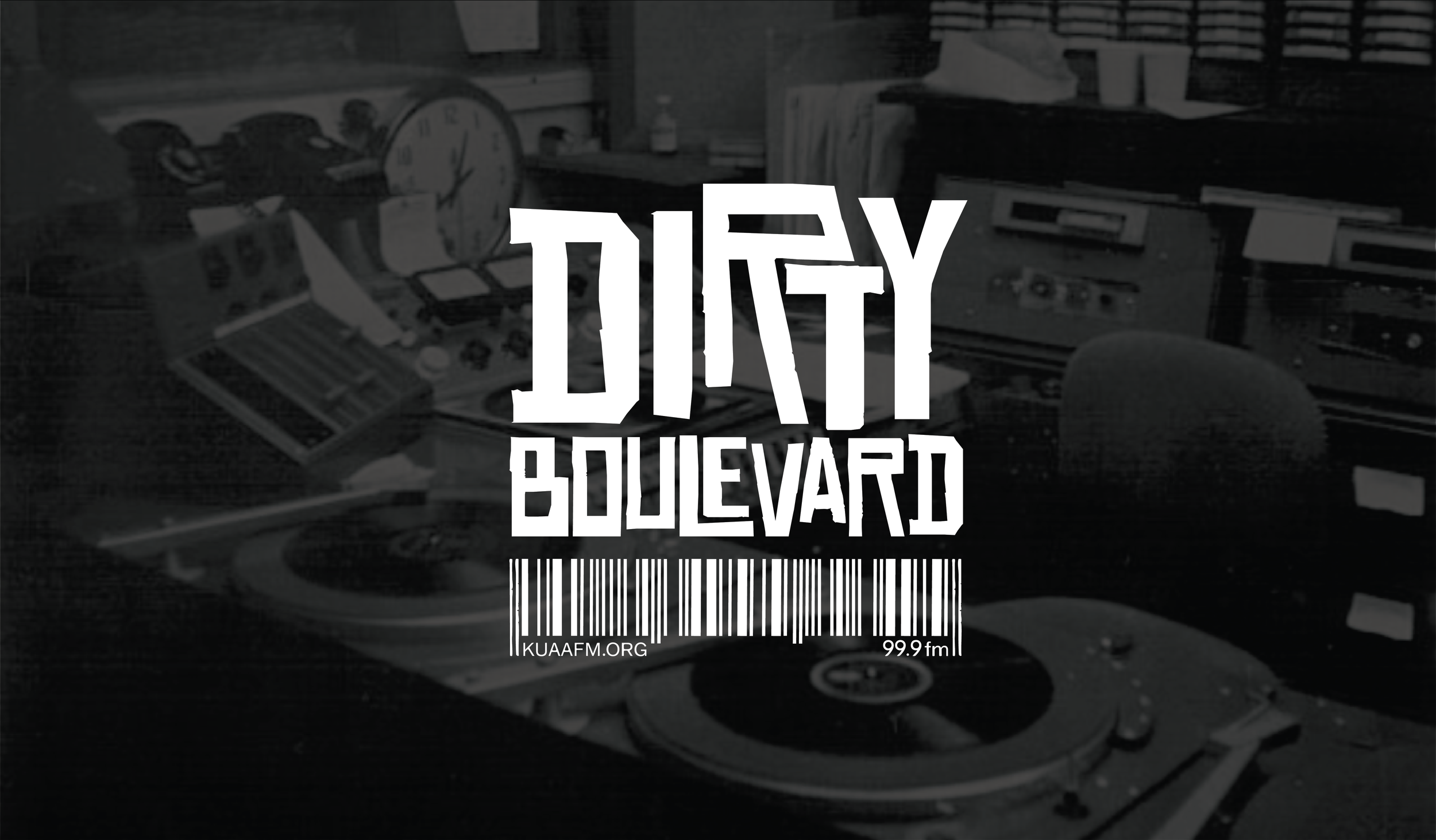 Overlay of large text 'DIXY BOULEVARD' with barcode and website URL on a background image of a DJ turntable and equipment.