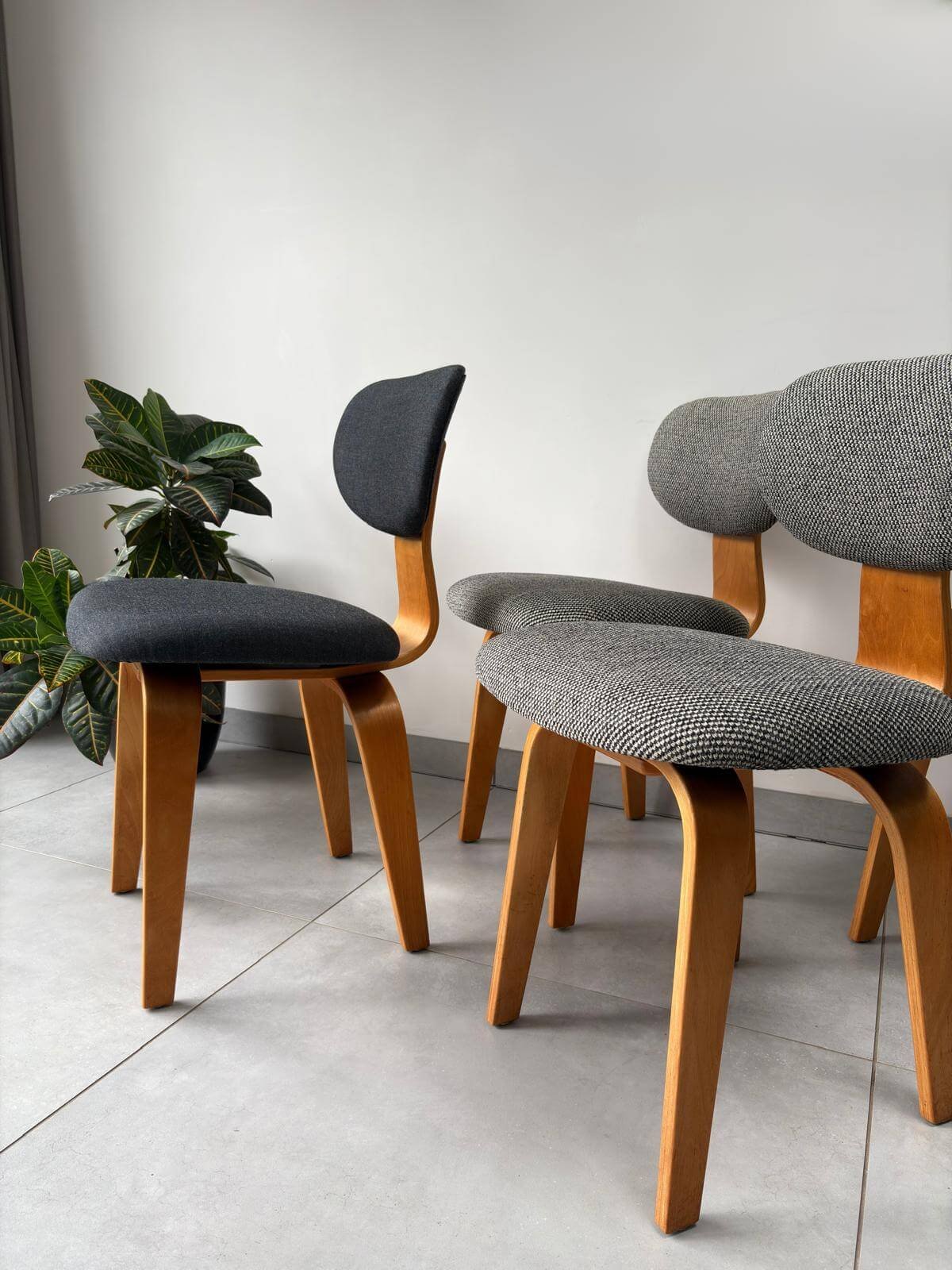 Set Vintage Eetkamerstoelen Pastoe SB03 Kvadrat