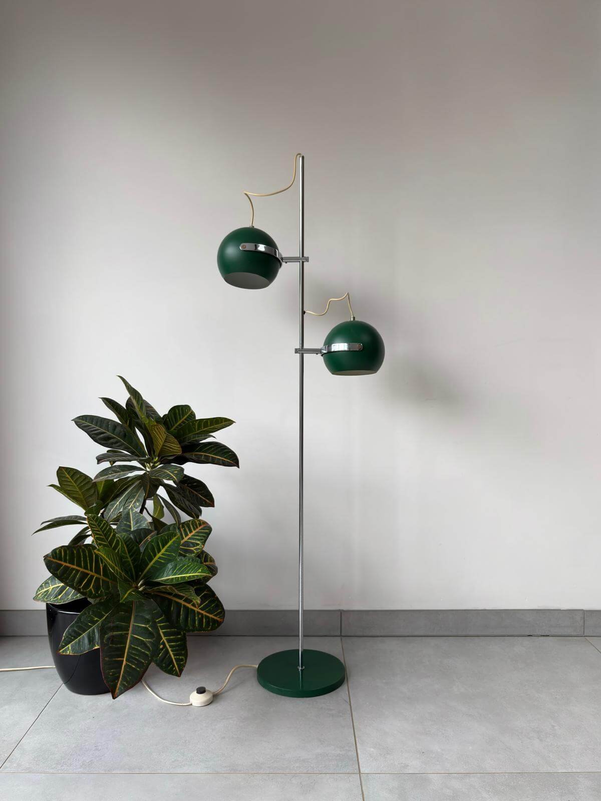 Vintage Herda Bollen Vloerlamp Groen