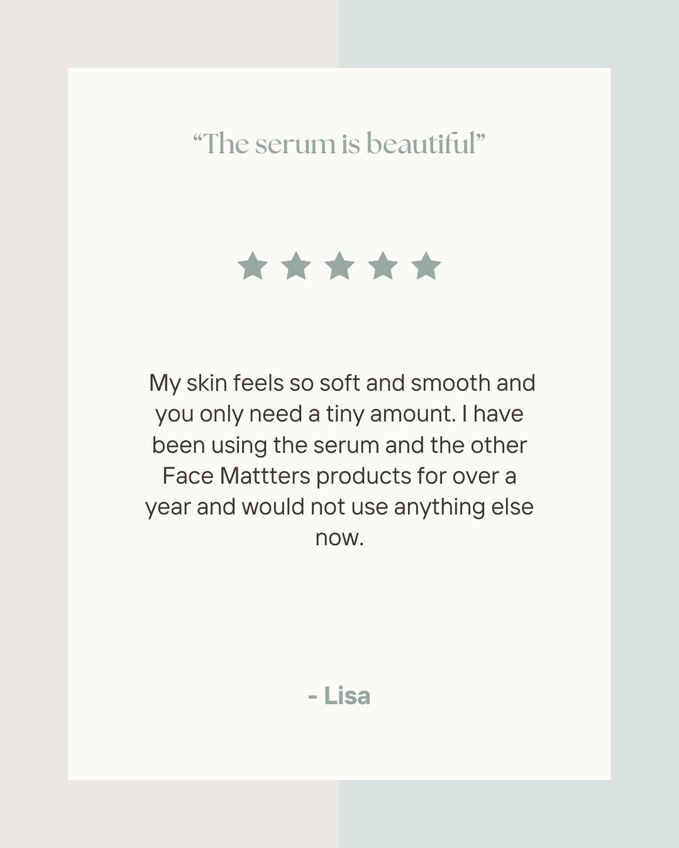 &ldquo;The Face Food serum is beautiful. My skin feels so soft and smooth and you only need a tiny amount. I have been using the serum and the other Face Matters products for over a year and would not use anything else now.&rdquo;

We believe that ev