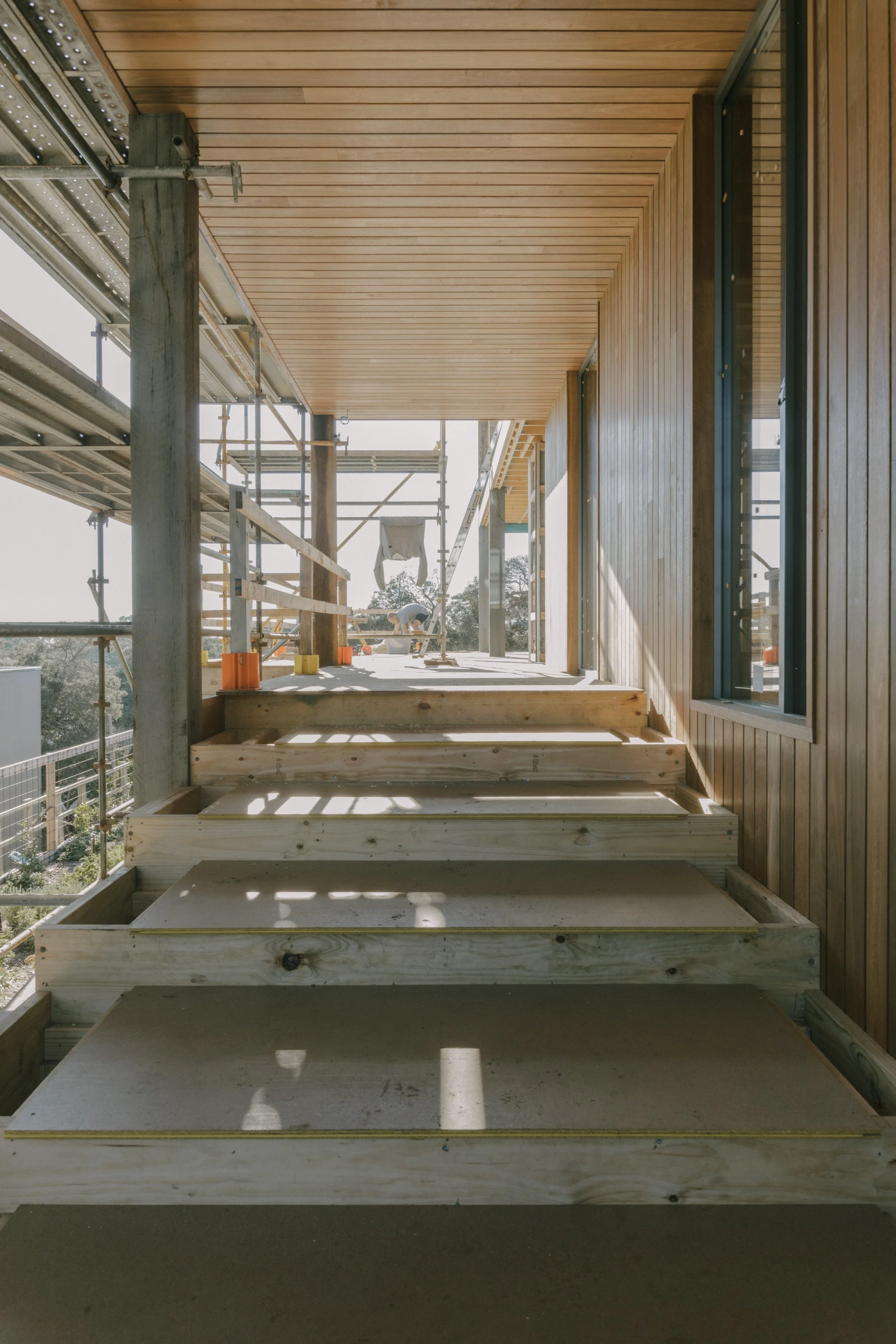 Build by Rawlinson, architecture by Studio Goss. Under construction, progress photo of build.