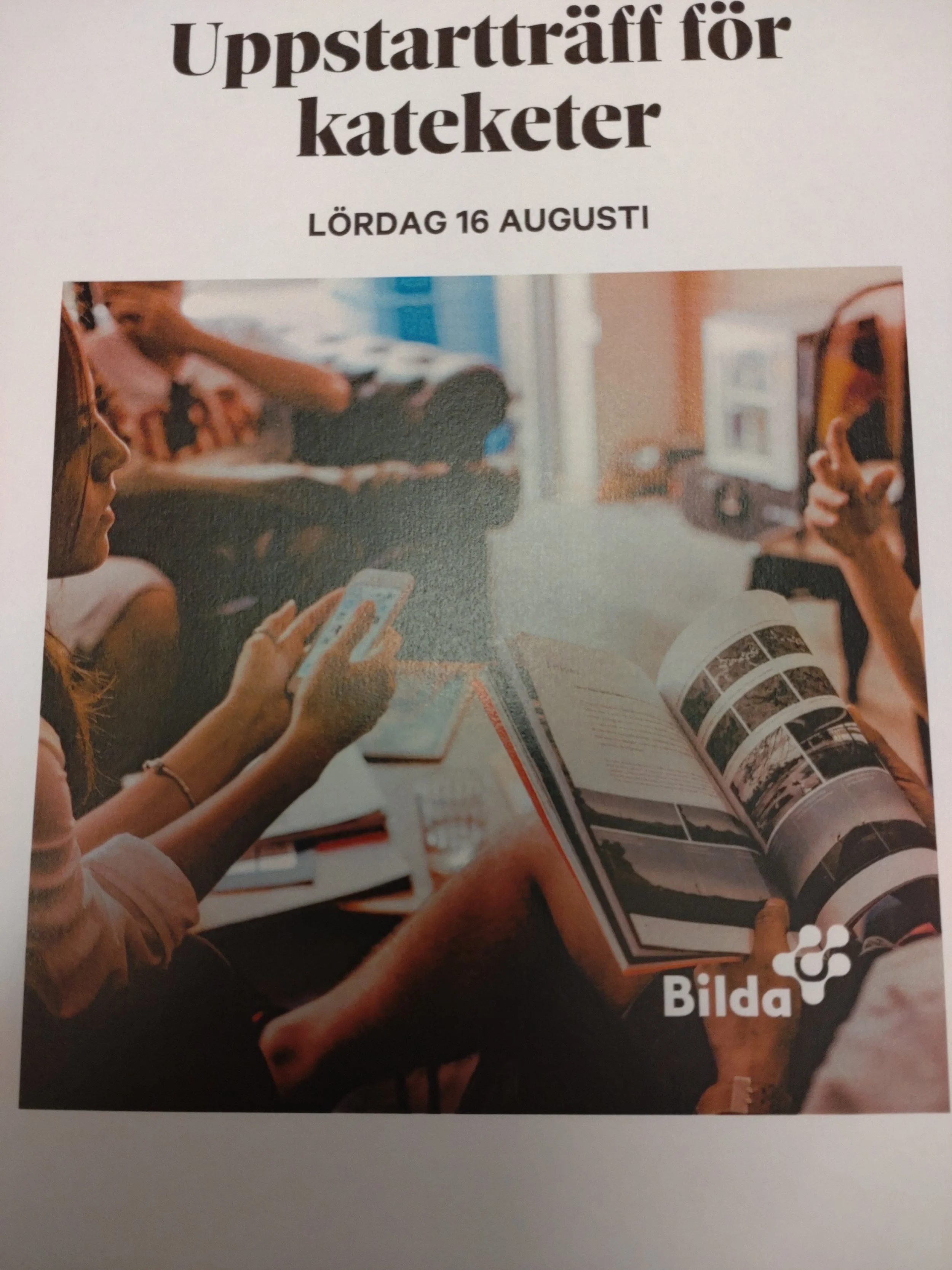 En uppstartträff för kateketer, i S:t.Paulus av Korset. Lördagen den 16:e augusti, 10:00-ca.15:30.