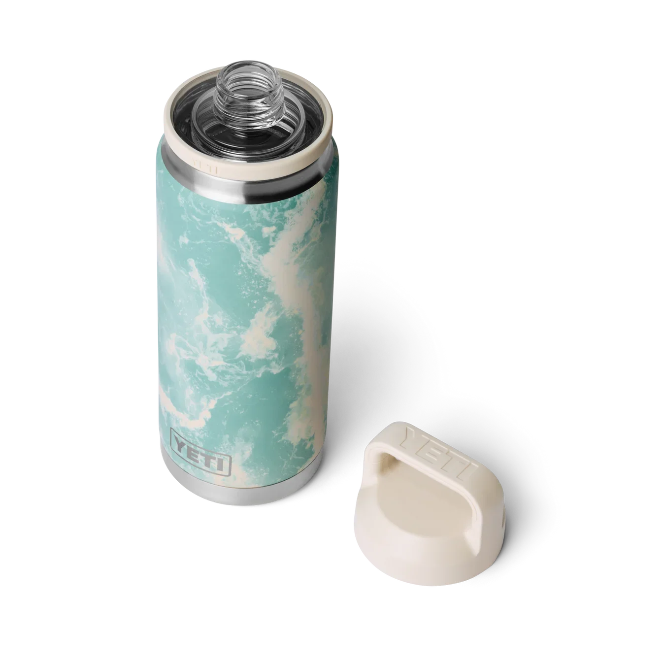 YETI Rambler 26oz Sea View bottle with Chug Cap removed