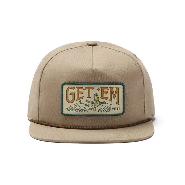 YETI Get ‘Em Mid Pro Flat Brim Snapback Hat – Taupe