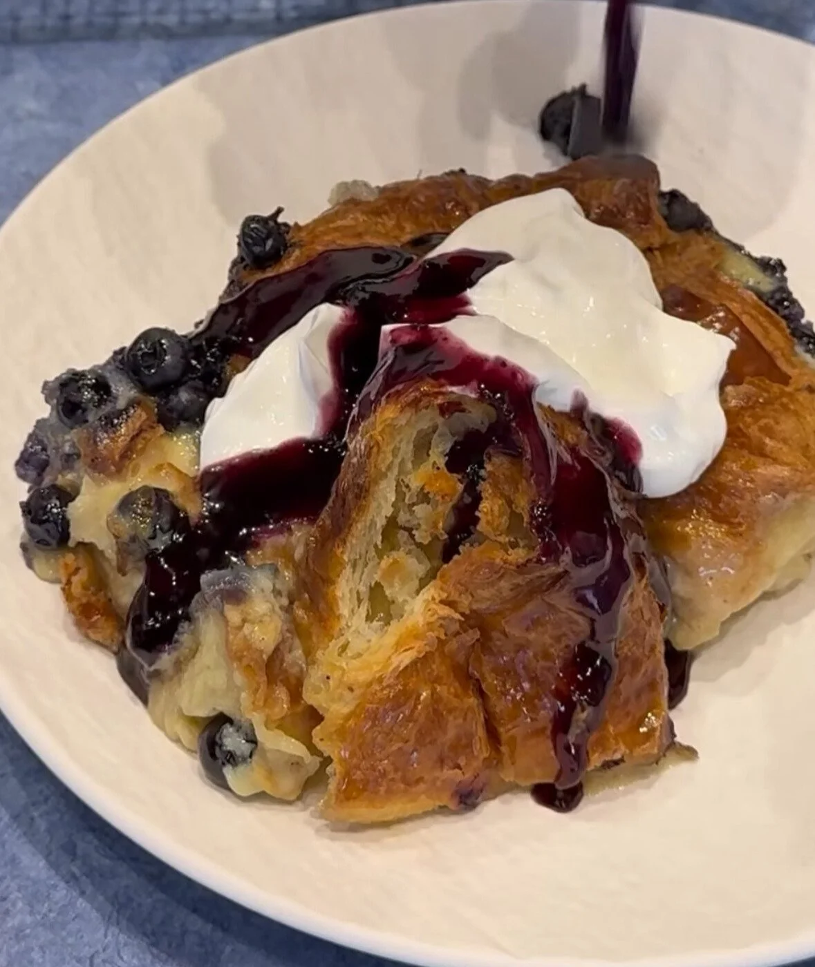 Blueberry Croissant French Toast Bake
