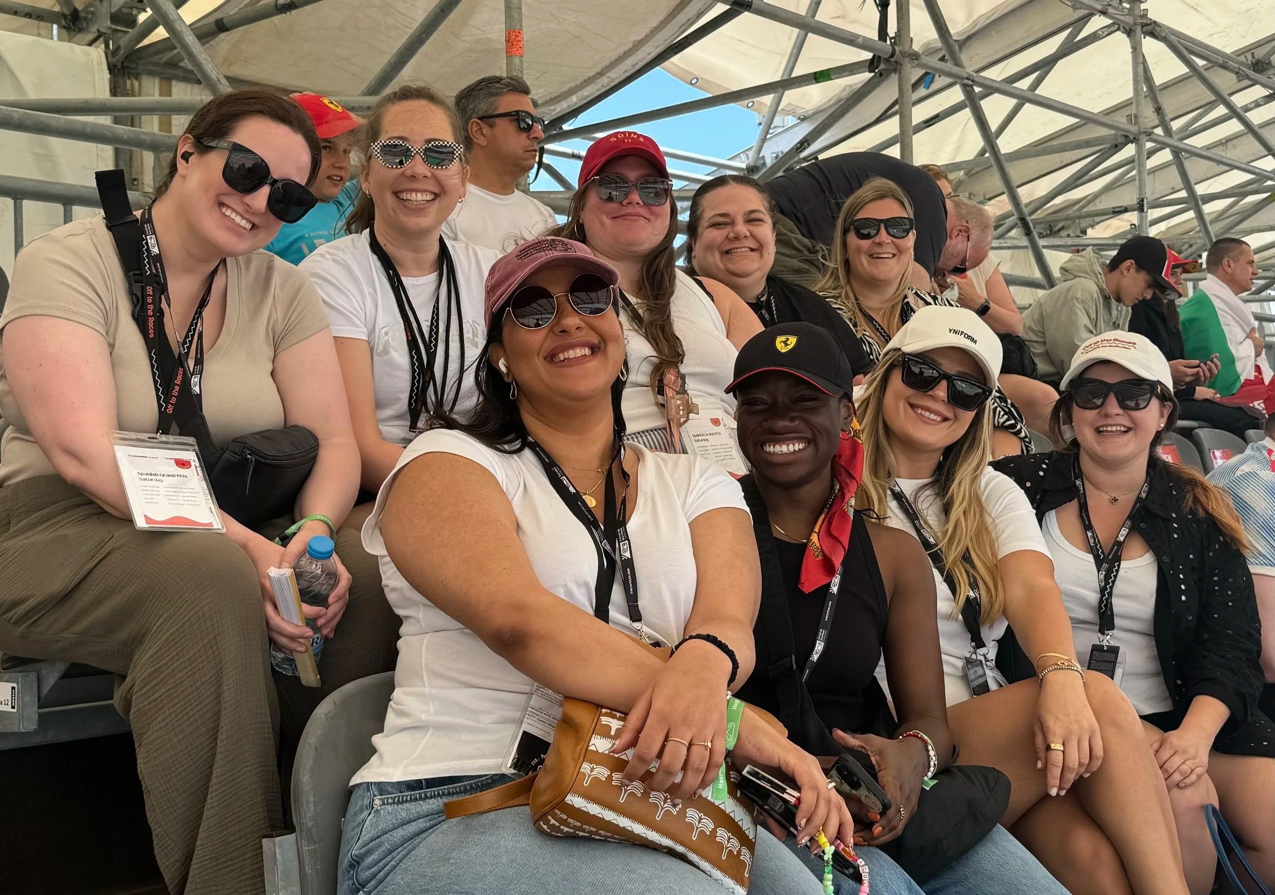 Group of OTTR guests together at a Formula 1 Grand Prix race weekend
