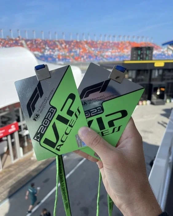 Two Formula 1 VIP access passes for a Grand Prix weekend