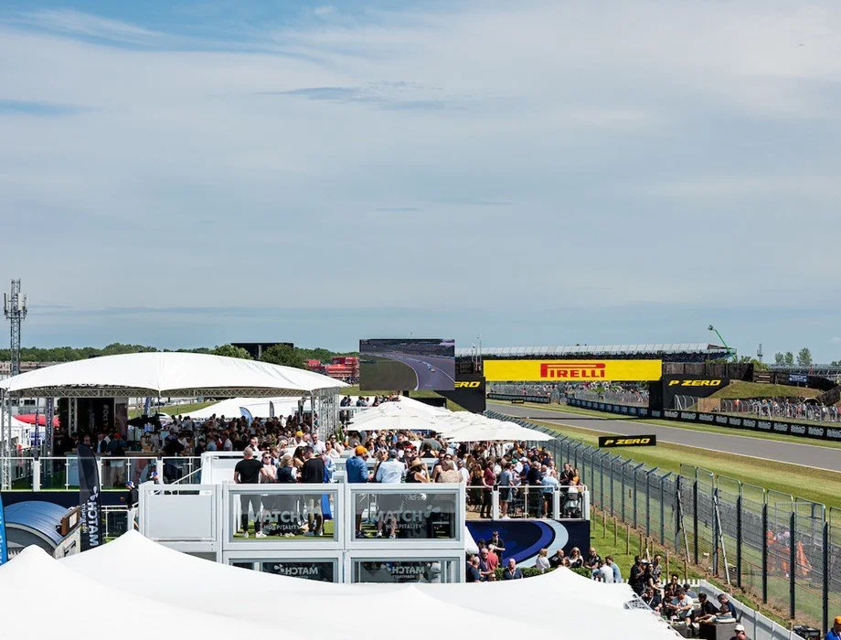 View of Silverstone race track to watch British Grand prix as part of an exhilarating OTT Races experience