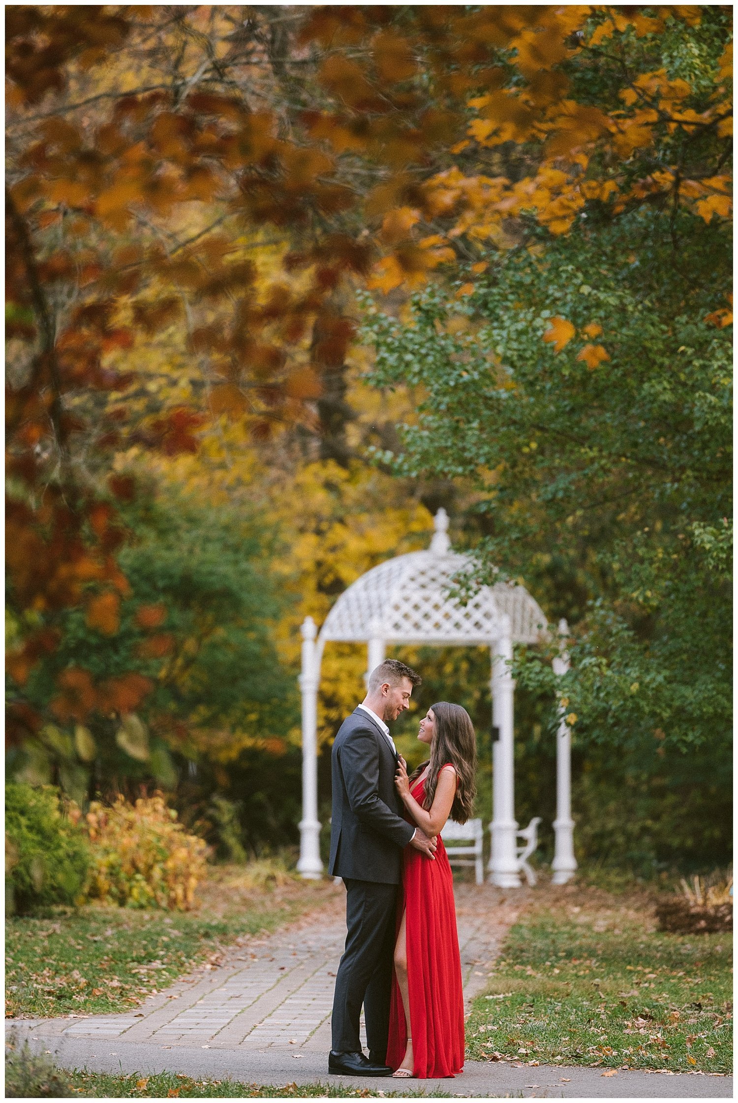 Fall Engagement Photos at Park of Roses in Columbus Ohio