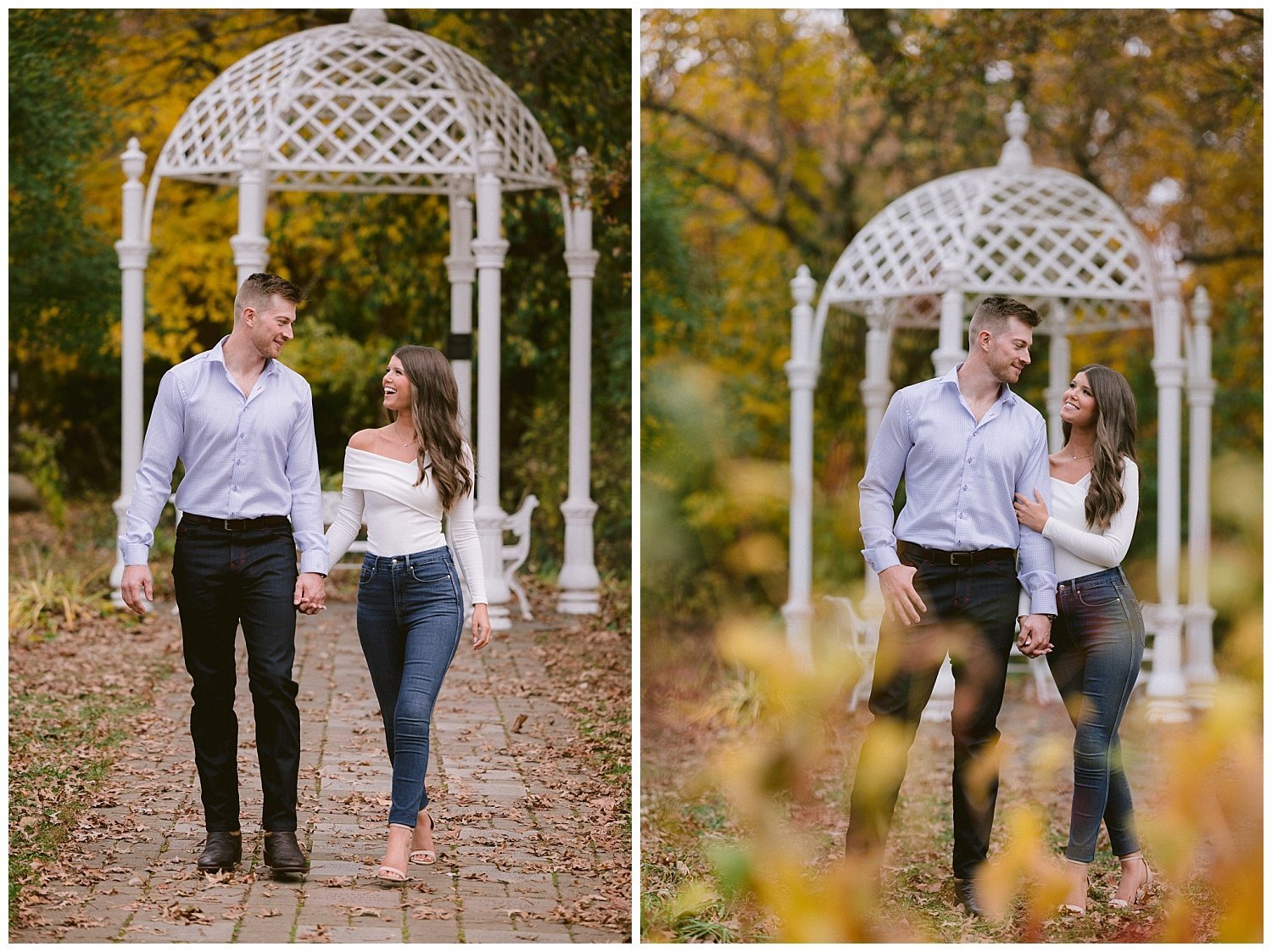 Fall Engagement Photos at Park of Roses in Columbus Ohio
