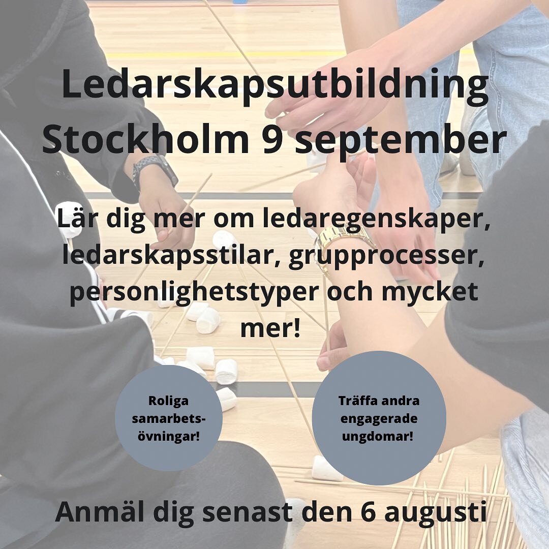 Vi ses v&auml;l p&aring; h&ouml;stens ledarskapsutbildning den 9 september i Stockholm? Anm&auml;lan &auml;r &ouml;ppen till den 6 augusti! 

✨ Ledarskapsutbildningen &auml;r f&ouml;r dig som vill st&auml;rka ditt ledarskap &ndash; f&ouml;r din egen 