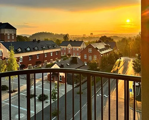 Härlig utsikt från lägenhetens Balkong i Borås