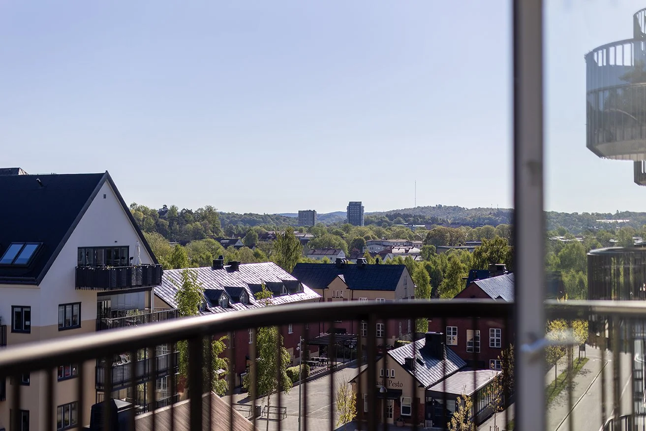 Härlig utsikt från lägenhetens Balkong i Borås