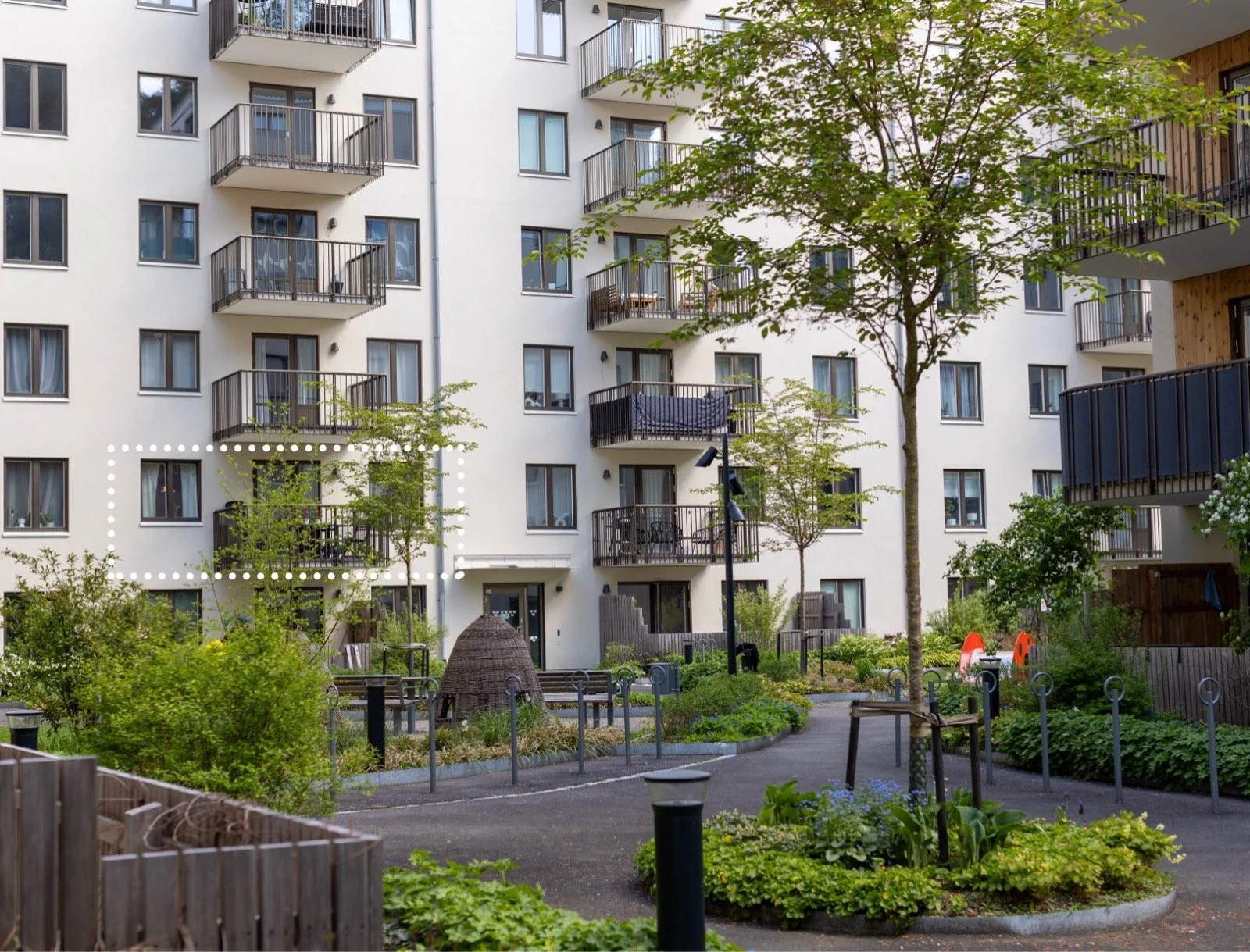 Ledig hyreslägenhet i Borås med fin innergård