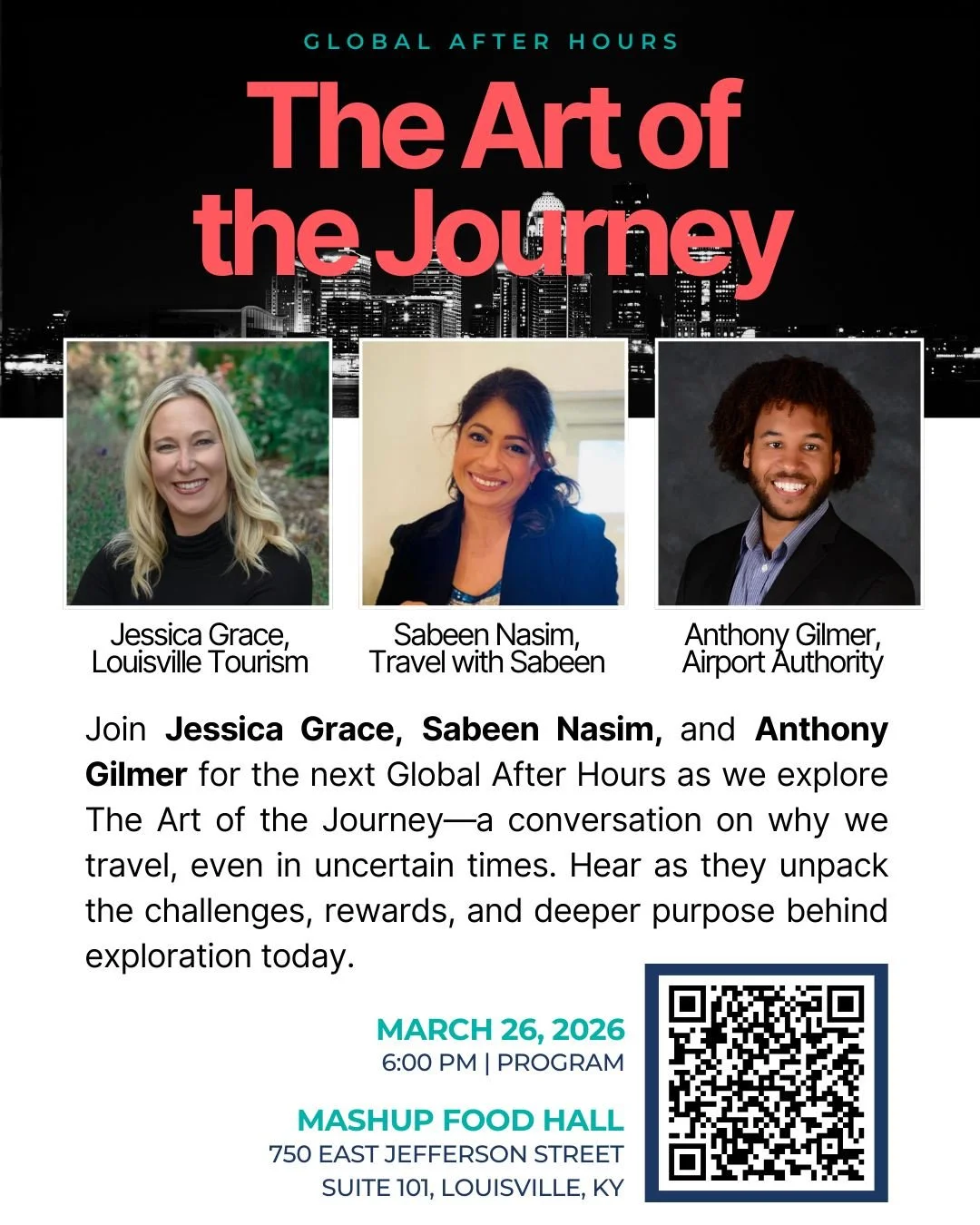 Why do we feel called to places where we don&rsquo;t belong&mdash;yet somehow do?

Join us for The Art of the Journey, a Global After Hours conversation exploring the deeper purpose of travel in uncertain times. From meaningful connection to navigati
