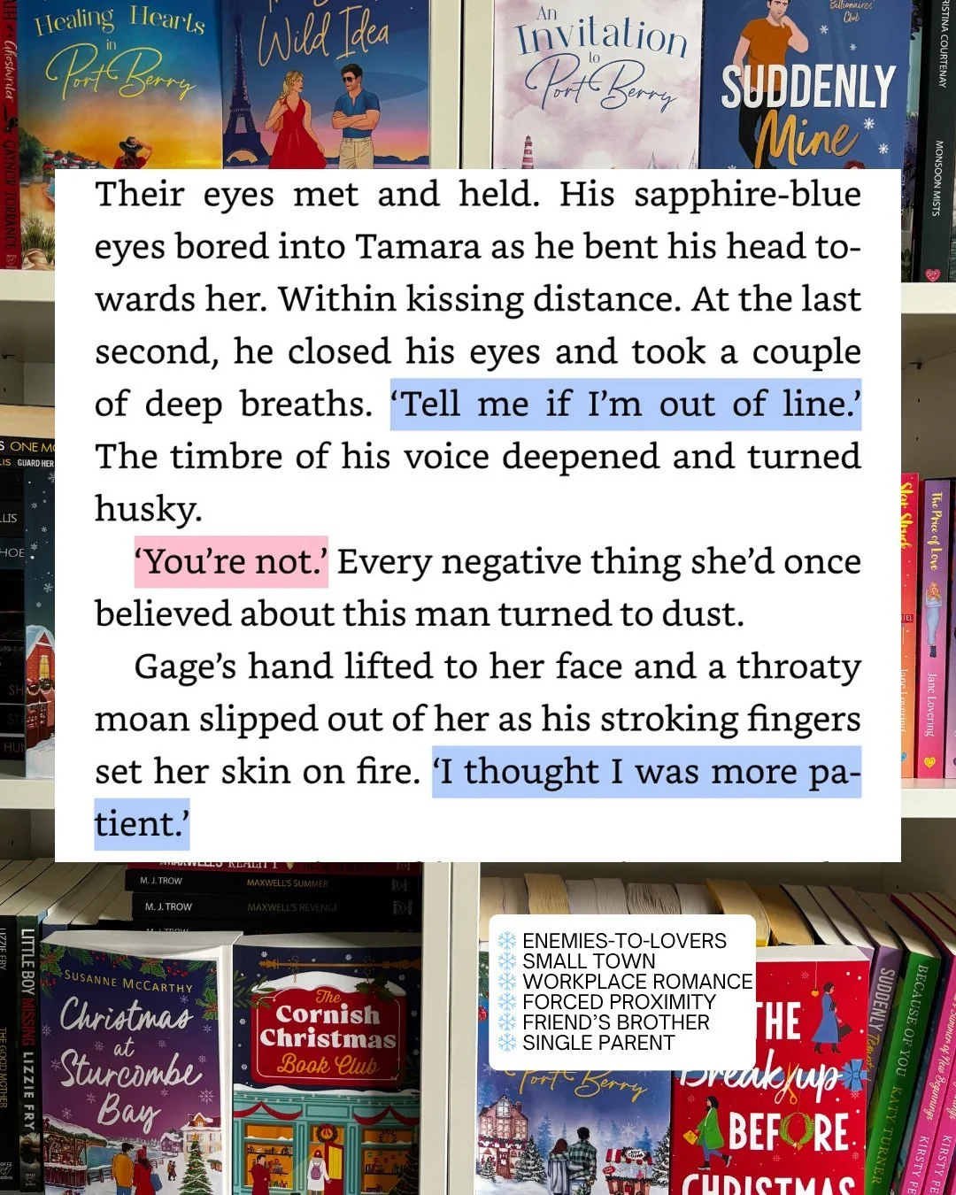We love it when they lose control 👀
📖 THE CORNISH CHRISTMAS BOOK CLUB by Angela Britnell
✨ OUT NOW – just 0.99! (link in bio)
👉 https://geni.us/cornish-xmas-club-fb
❄️ Enemies-to-lovers
📚 An ex-Marine hero
❄️ Small town
❄️ Workplace roman