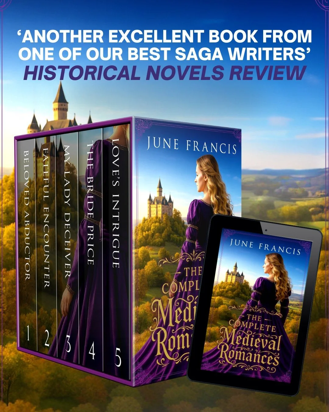 ⚔️ Passion. Peril. Forbidden love in medieval England.

📖 THE COMPLETE MEDIEVAL ROMANCES BOOKS 1&ndash;5 by June Francis
✨ OUT NOW for only 0.99 and also available on Kindle Unlimited!
👉 https://geni.us/medieval-romance-15-fb

#historicalromance #m