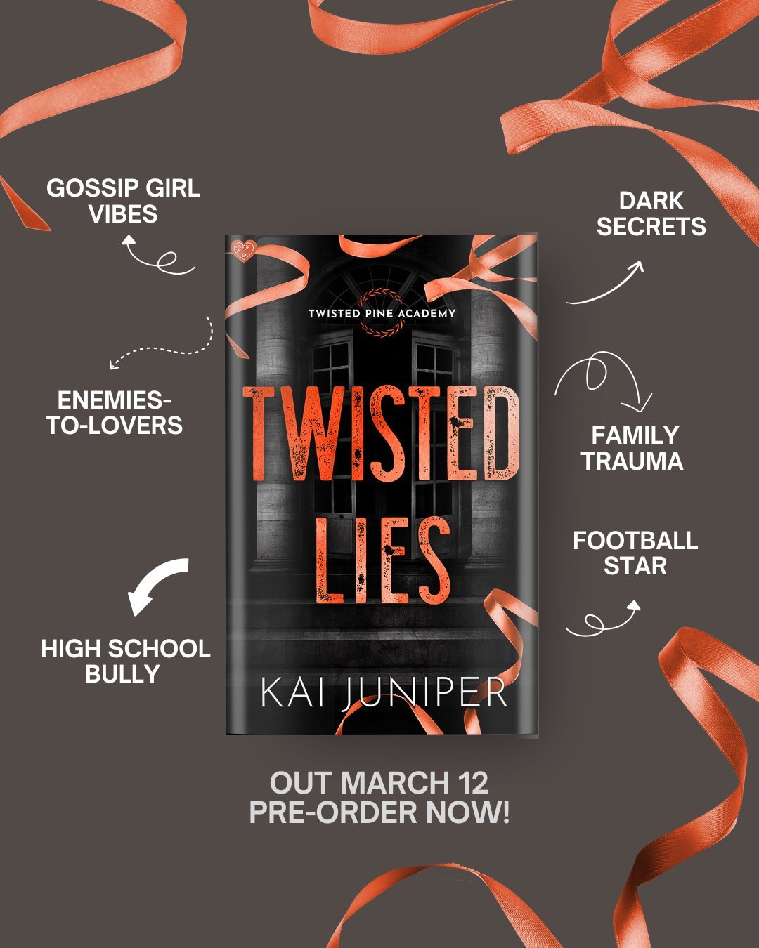 Twisted Pine Academy isn&rsquo;t just elite.
It&rsquo;s a battleground.

Secrets aren&rsquo;t kept here&hellip; they&rsquo;re buried.
Family loyalty is everything.
And falling for the enemy could destroy more than just a heart.

📖 Twisted Lies by Ka