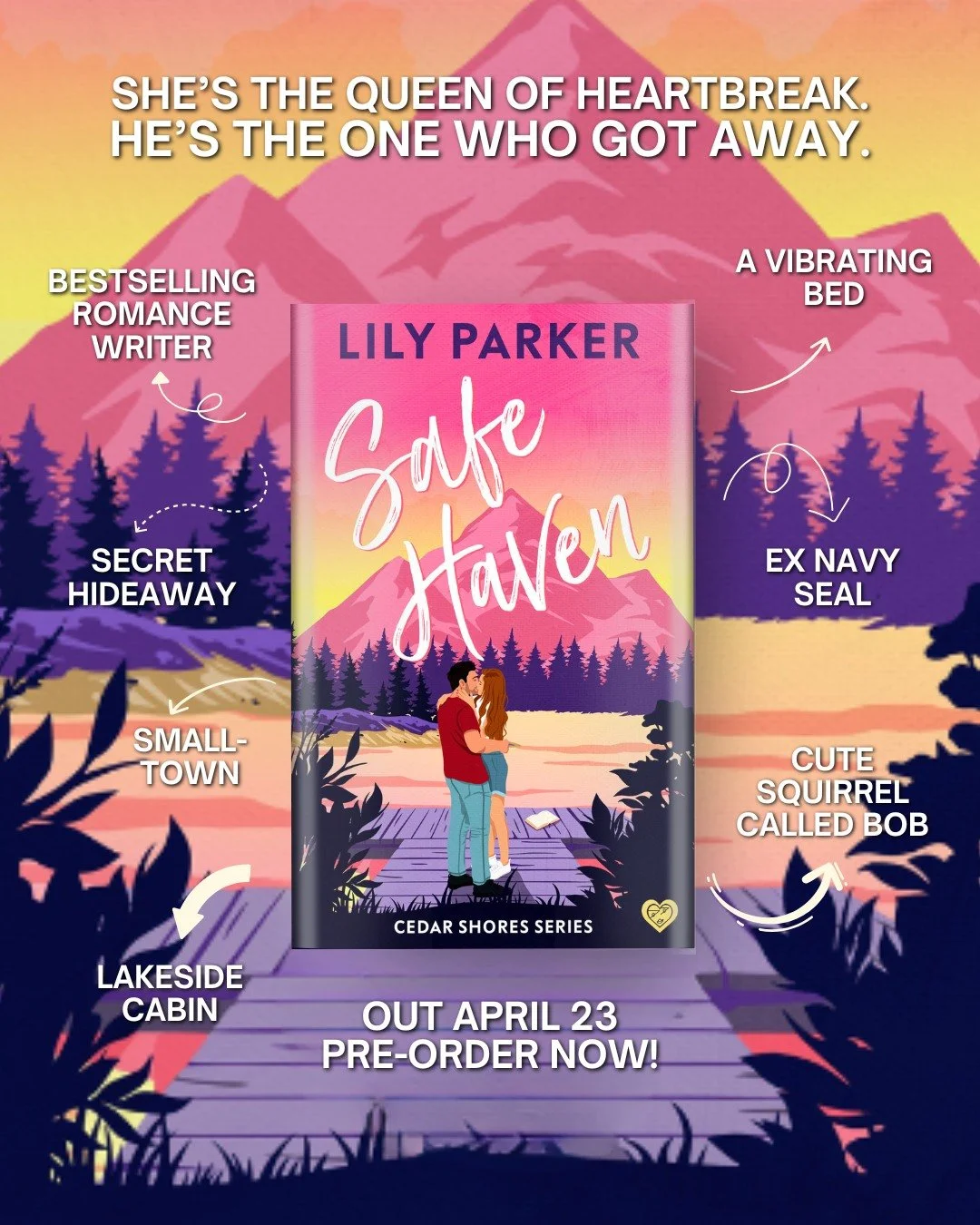 Welcome to Cedar Shores. Your new small-town obsession! 💖

Bailey never imagined that her first love, ex&ndash;Navy SEAL Rhett Monroe, would be the man keeping her safe&hellip; and igniting a summer of tension, desire, and second chances.

🩷 Small-