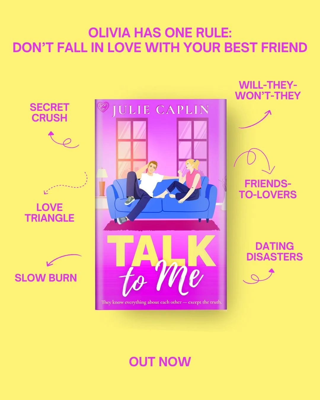 If you love friends-to-lovers, slow-burn tension, and messy love triangles&hellip; this one&rsquo;s for you.

📖 TALK TO ME by Julie Caplin
📚 Available on Kindle Unlimited 

🩷 Friends-to-lovers
✨ Slow-burn
🩷 Love triangle
✨ Second-chance romance

