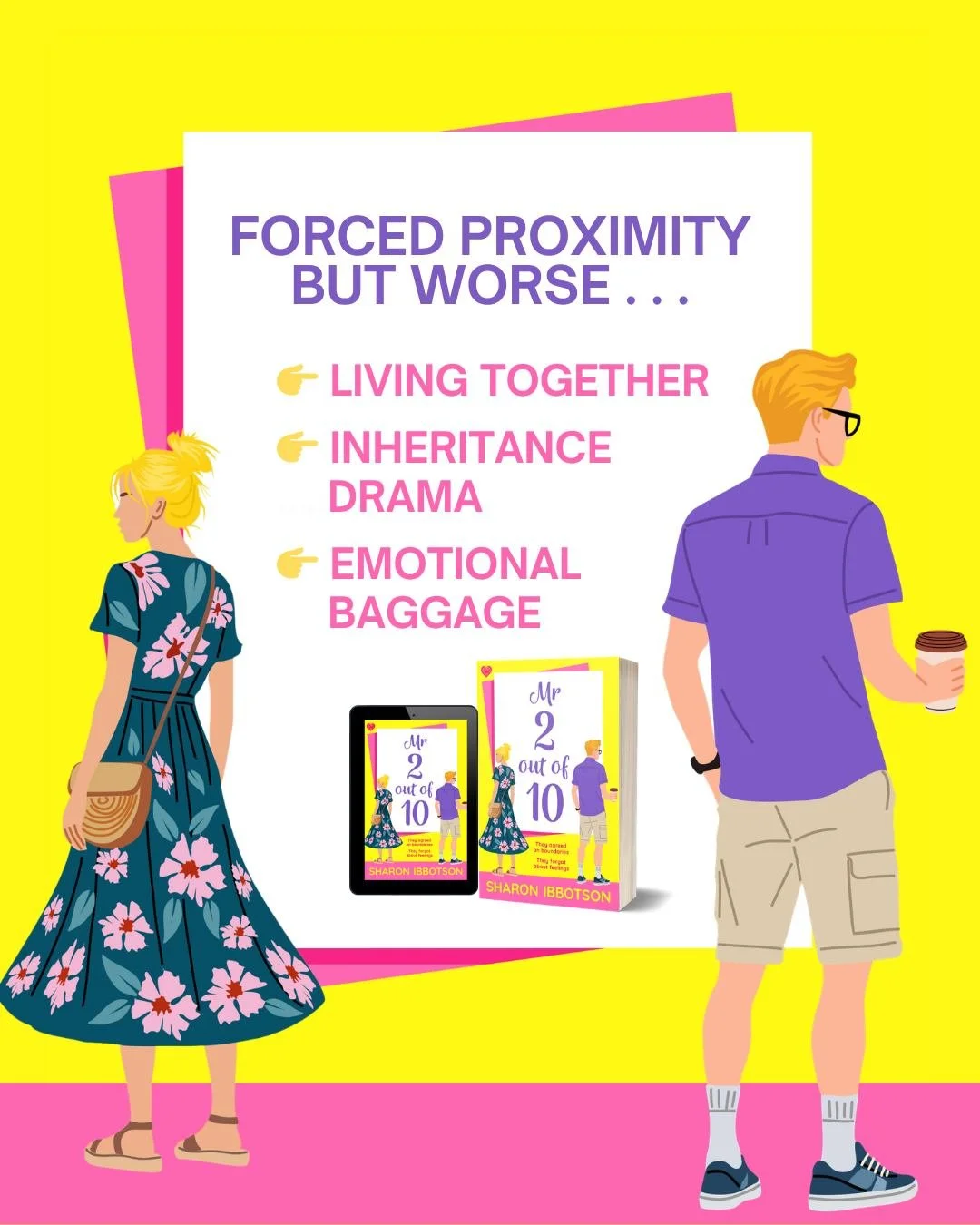 And a whole lot of sparks 👀

📖 Mr 2 Out Of 10 by Sharon Ibbotson
📚 Available for pre-order now!

🩷 Forced proximity
🔥 Enemies-to-lovers
🩷 Second chance
🔥 Miscommunication 
🩷 Explosive chemistry 

#mr2outof10 #sharonibbotson #enemiestolovers #