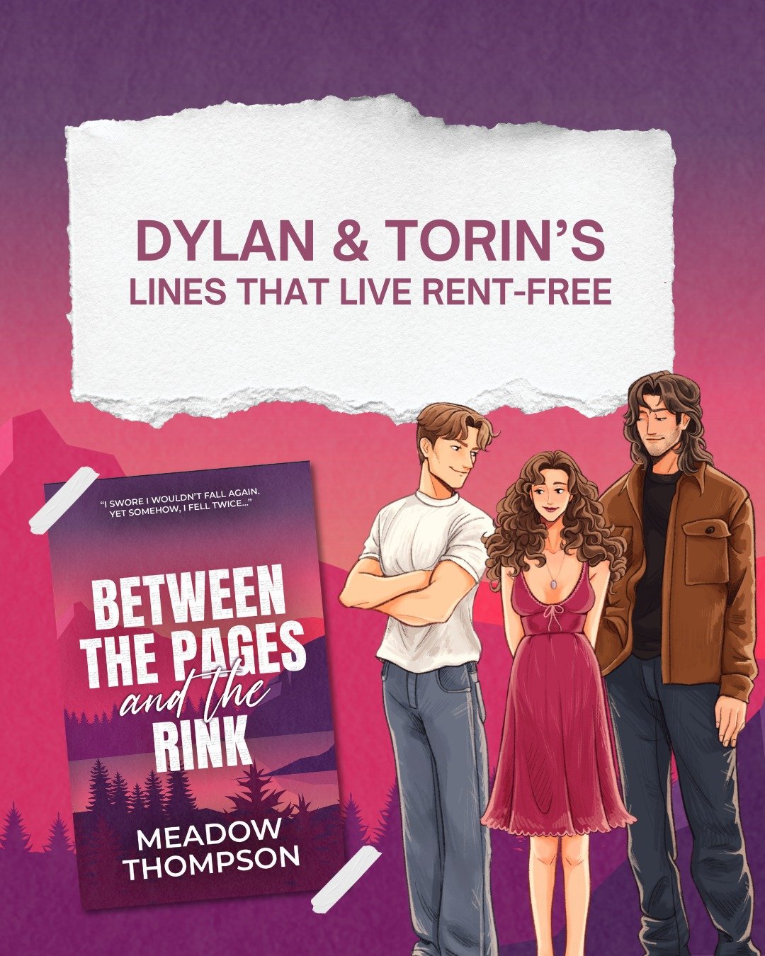 Dylan &amp; Torin are the reason we&rsquo;re blushing 😏 

📖 BETWEEN THE PAGES AND THE RINK by Meadow Thompson
👉 Link in bio
📚 Available on Kindle Unlimited 

🩷 MFM Why Choose
🏒 Ice Hockey Players x Writer
🩷 Friends-to-Lovers
🏒 Golden Retrieve