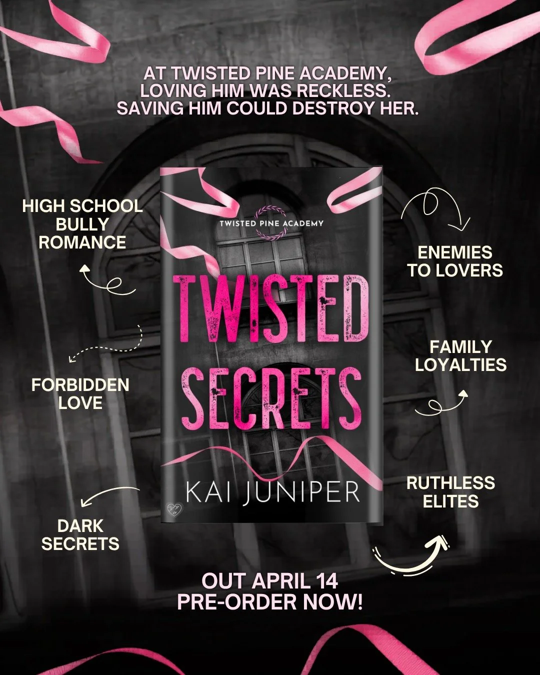 🖤 The next twisted chapter begins&hellip;
He&rsquo;s accused of murder.
She&rsquo;s the only one who believes him.

📖 TWISTED SECRETS by Kai Juniper
📚 Available for pre-order now

🖤 High school bully romance
🖤 Forbidden love
🖤 Dark secrets
🖤 E
