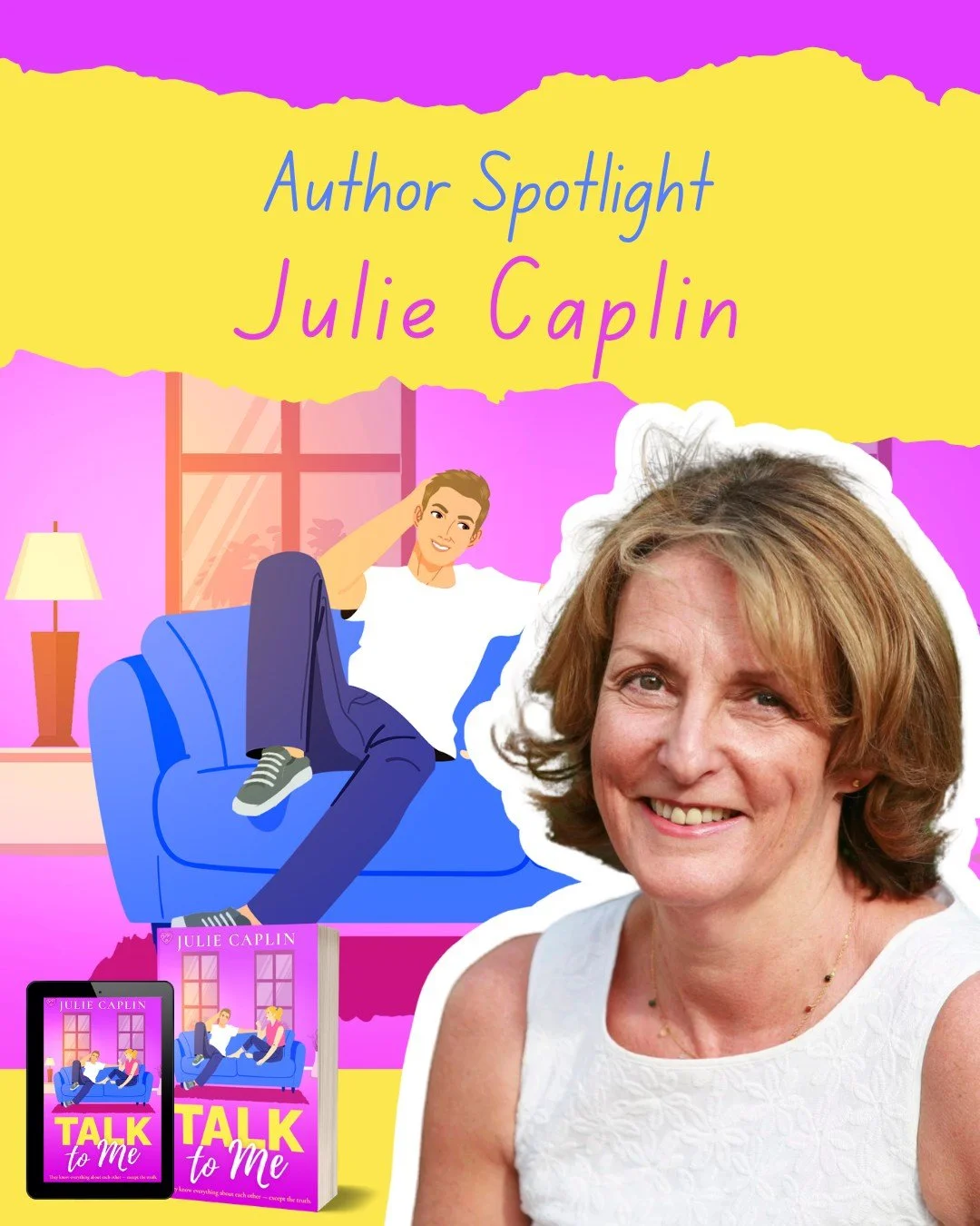 Get to know the author behind Talk to Me! 👀

📖 TALK TO ME by Julie Caplin
📚 Available on Kindle Unlimited 

🩷 Friends-to-lovers
✨ Slow-burn
🩷 Love triangle
✨ Second-chance romance

#talktome #juliecaplin #friendstolovers #slowburnromance #romcom